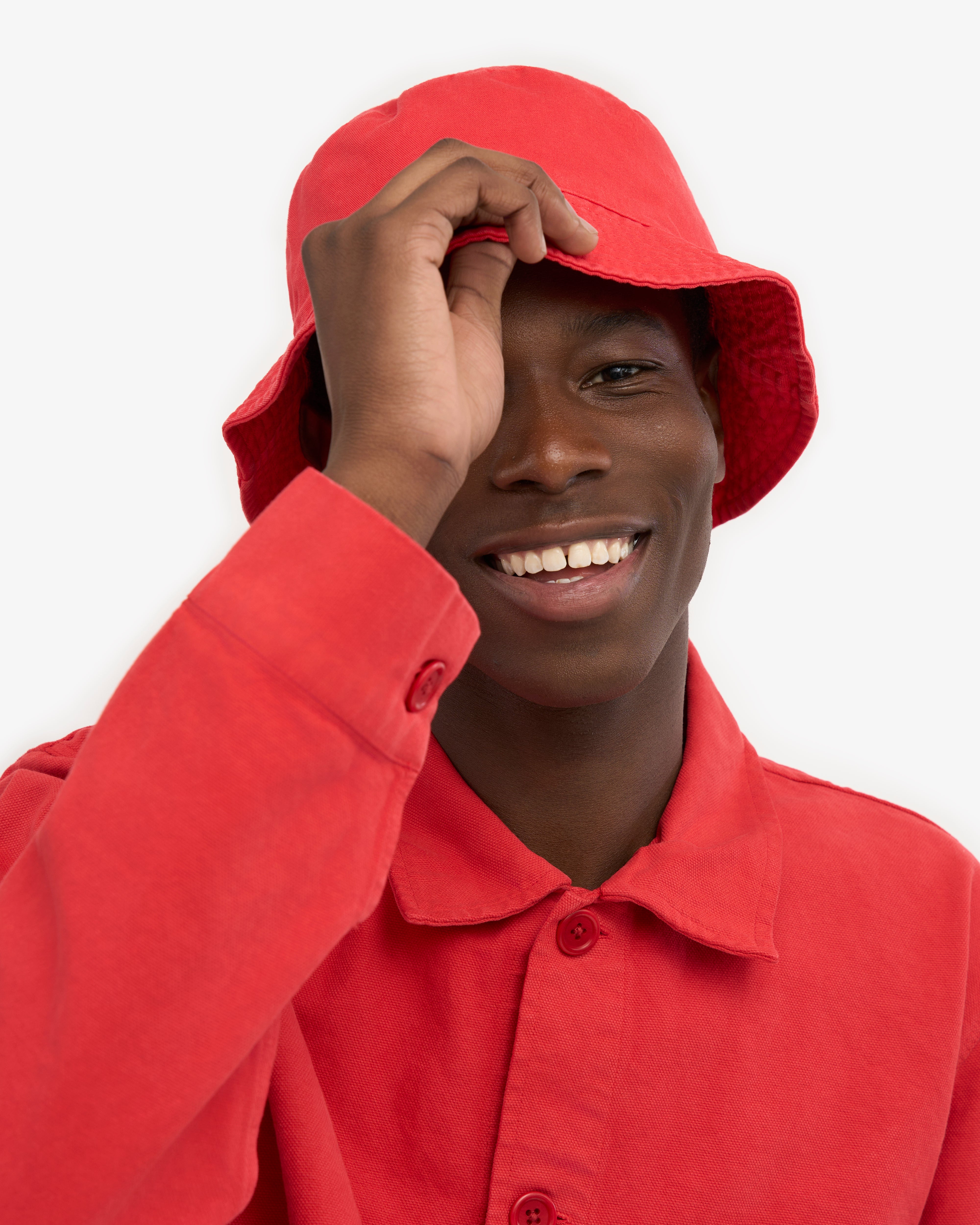 Organic Cotton Bucket Hat for Women & Men - Breathable Sun Protection, Red Tangerine Color - Perfect for Beach, Hiking, Fishing & Outdoor Activities