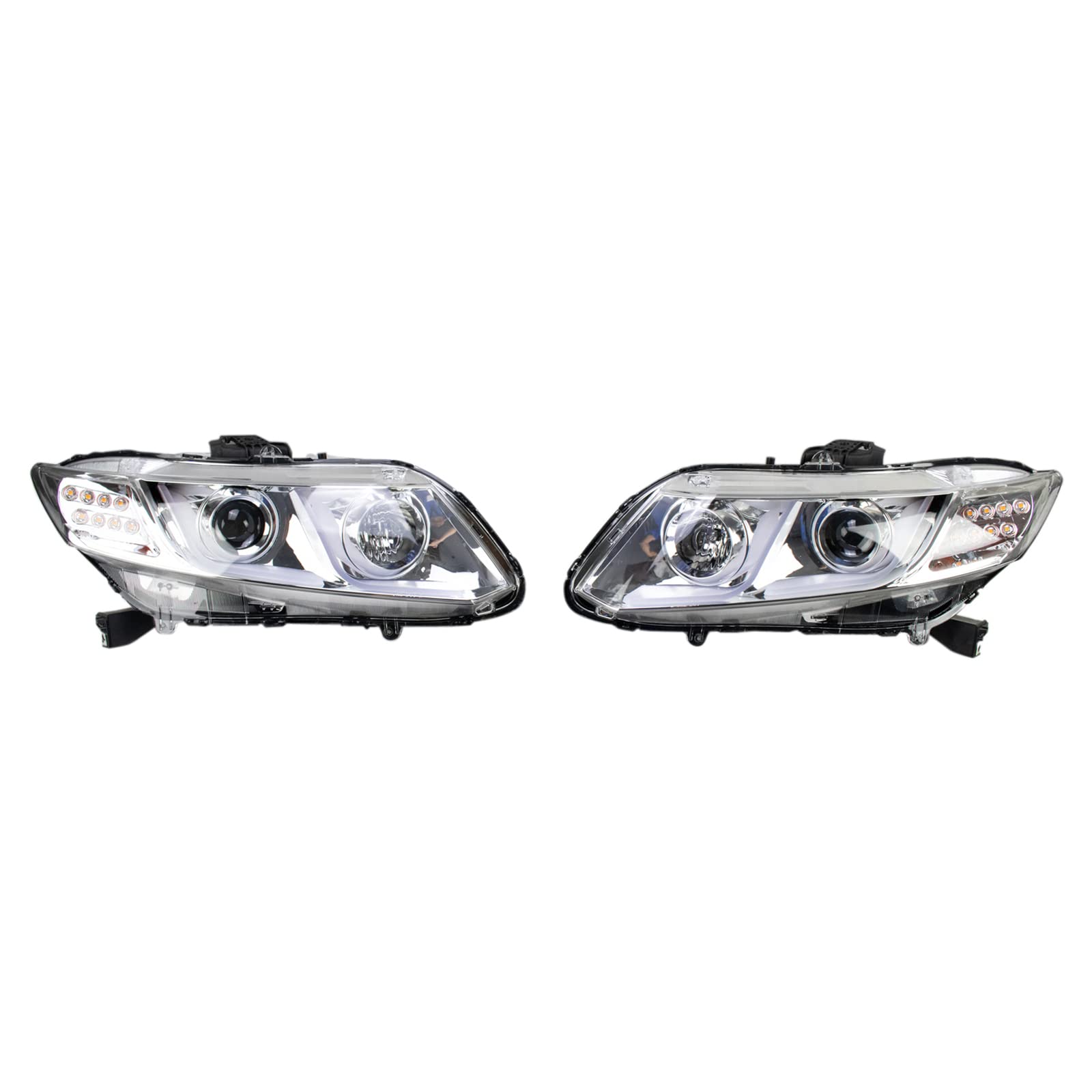 1A Auto Projector Headlight Lamp Assemblies with Clear Lens & Black Housing for 2014-2016 Toyota Tundra - DRL Daytime Running Lights - Upgrade Your Truck's Style & Night Visibility for Safer Driving
