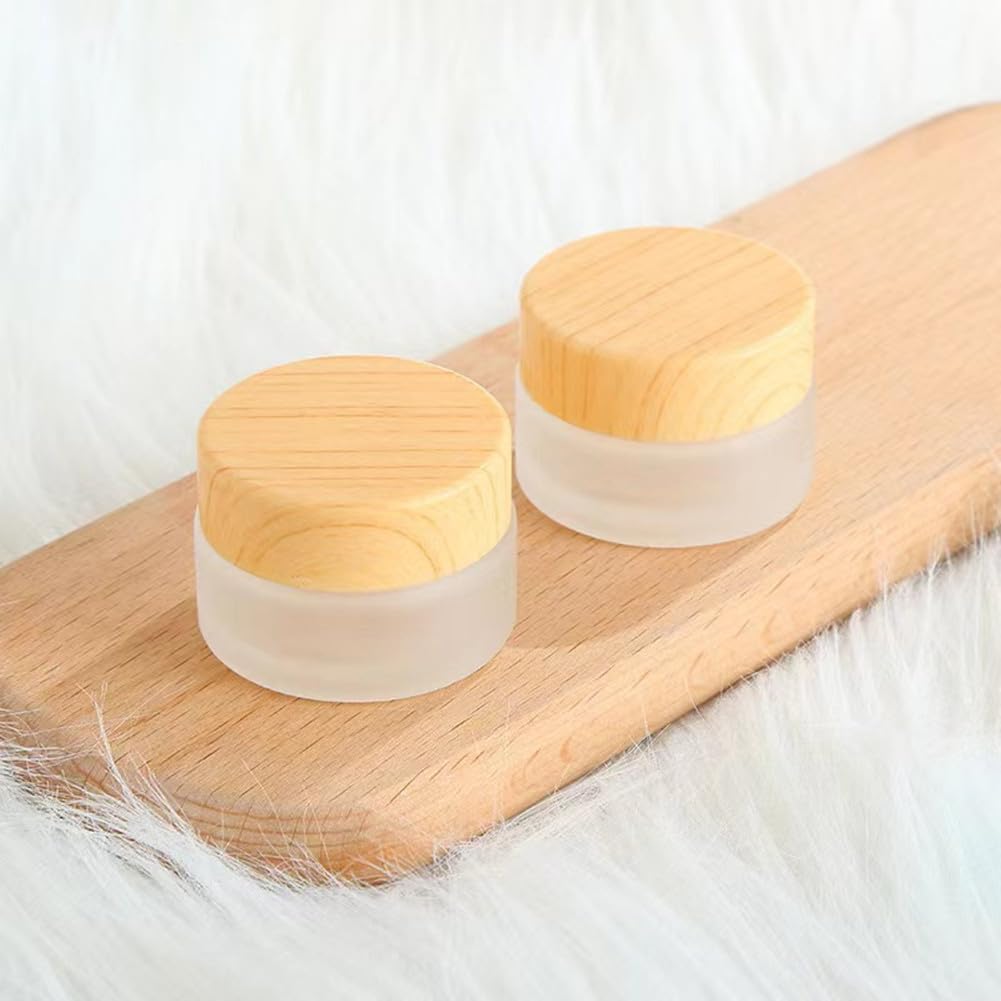 5Pcs 15ml Refillable Glass Cosmetic Jars with Lids - Small Empty Travel Containers for Lotion, Cream, Ointment & Samples | Perfect for DIY Skincare, Makeup Storage & Travel Toiletries