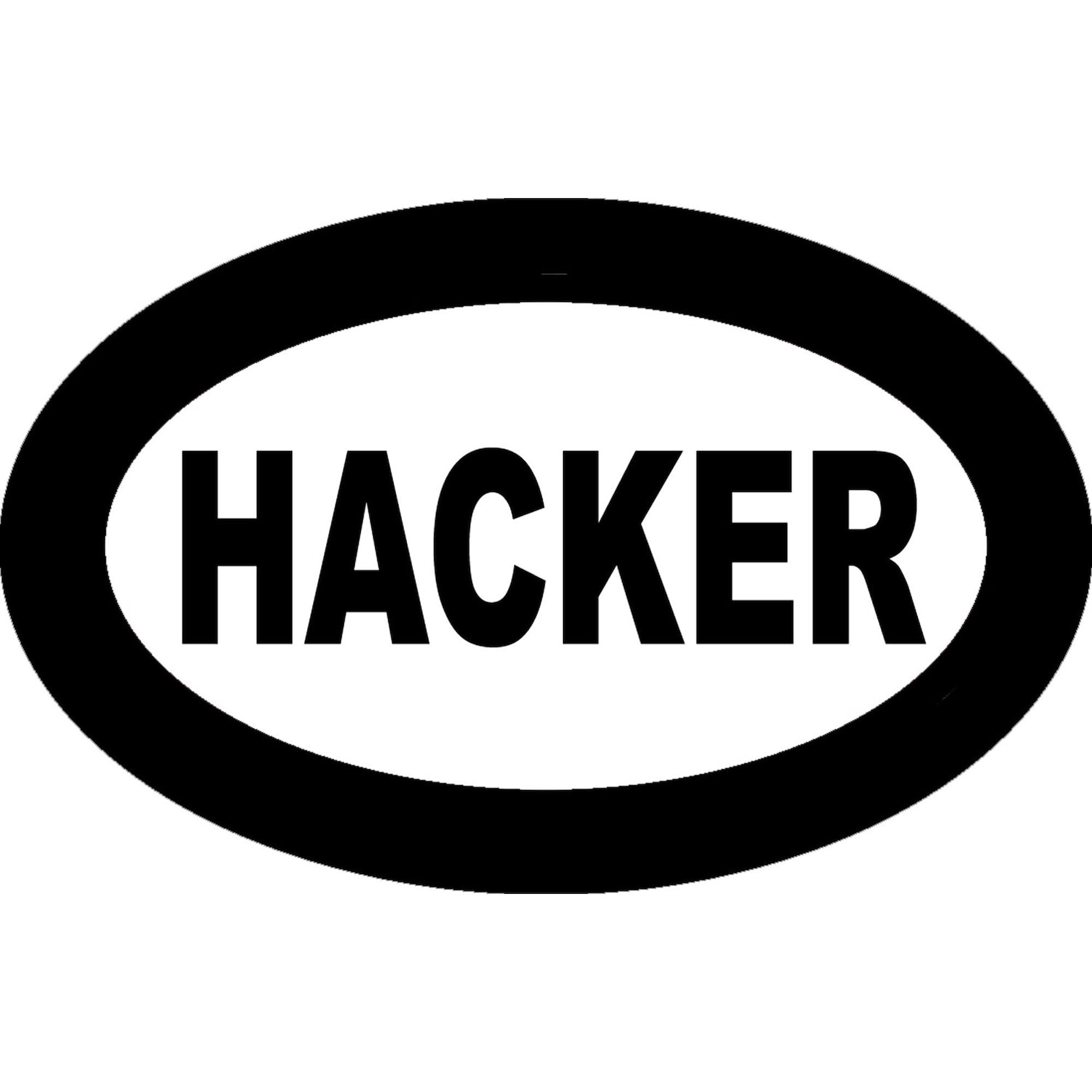 Hacker Car Oval Sticker - Vinyl Bumper Decal for Cars, Laptops & Tech Enthusiasts | Perfect for Coding Events, Cybersecurity Conferences & Geek Culture