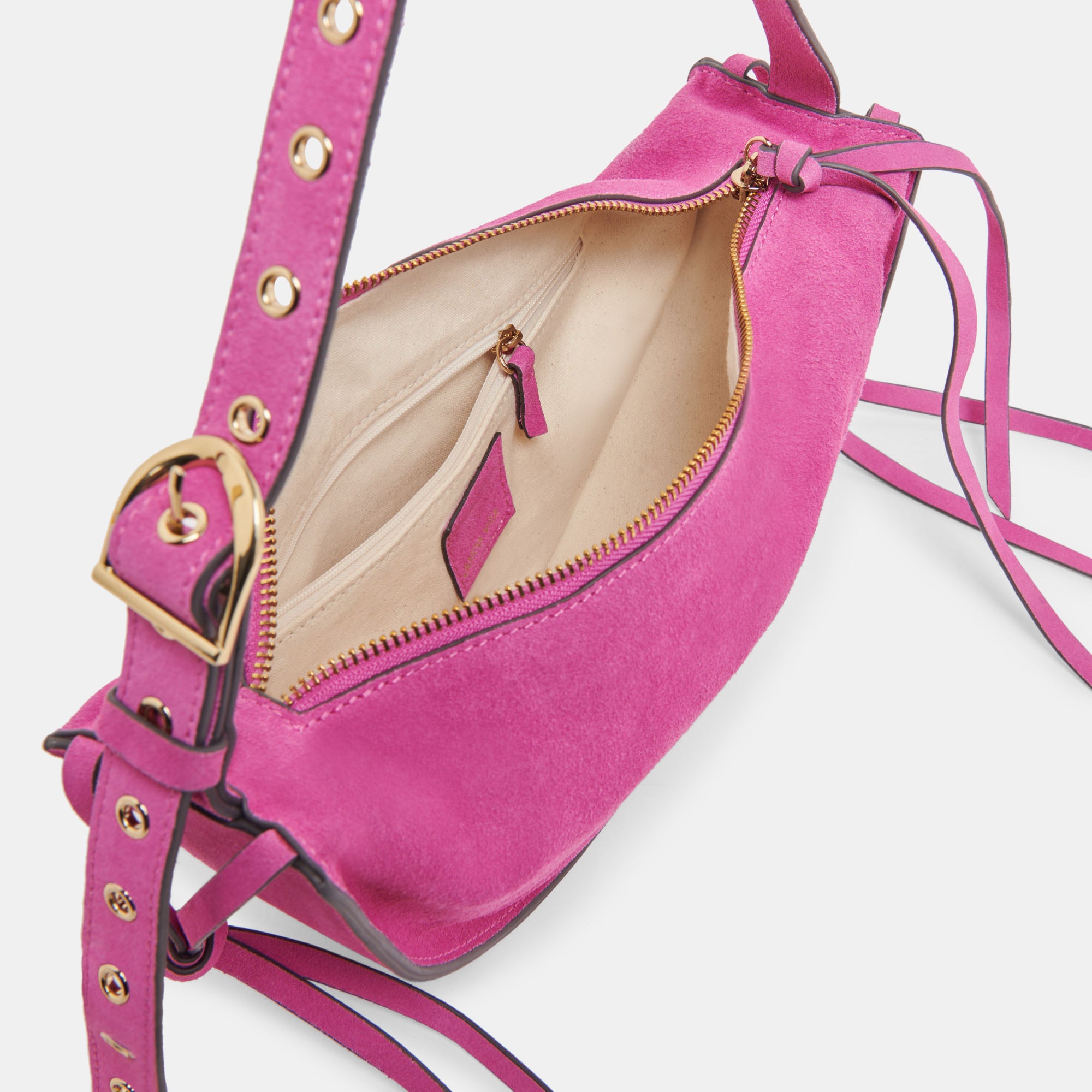 VERONA Shoulder Bag for Women - Genuine Suede Handbag in Magenta - Perfect for Work, Travel & Everyday Use