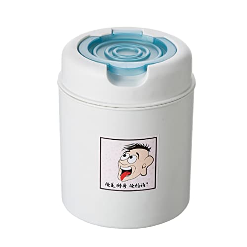 FAVOMOTO Small Modern Plastic Trash Can with Lid - Mini Waste Bin for Bathroom Vanity, Office Desk, Bedroom & Coffee Table - Perfect for Cotton Pads, Makeup Sponges, Tissues & Small Trash Disposal (White) - Ideal for Home, Office & Travel Use