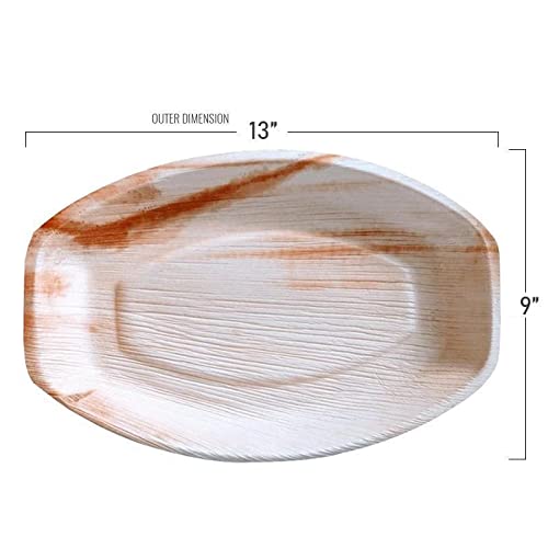 Eco-Friendly Palm Leaf Plates - 100% Biodegradable Disposable Dinnerware for Parties & Events (9