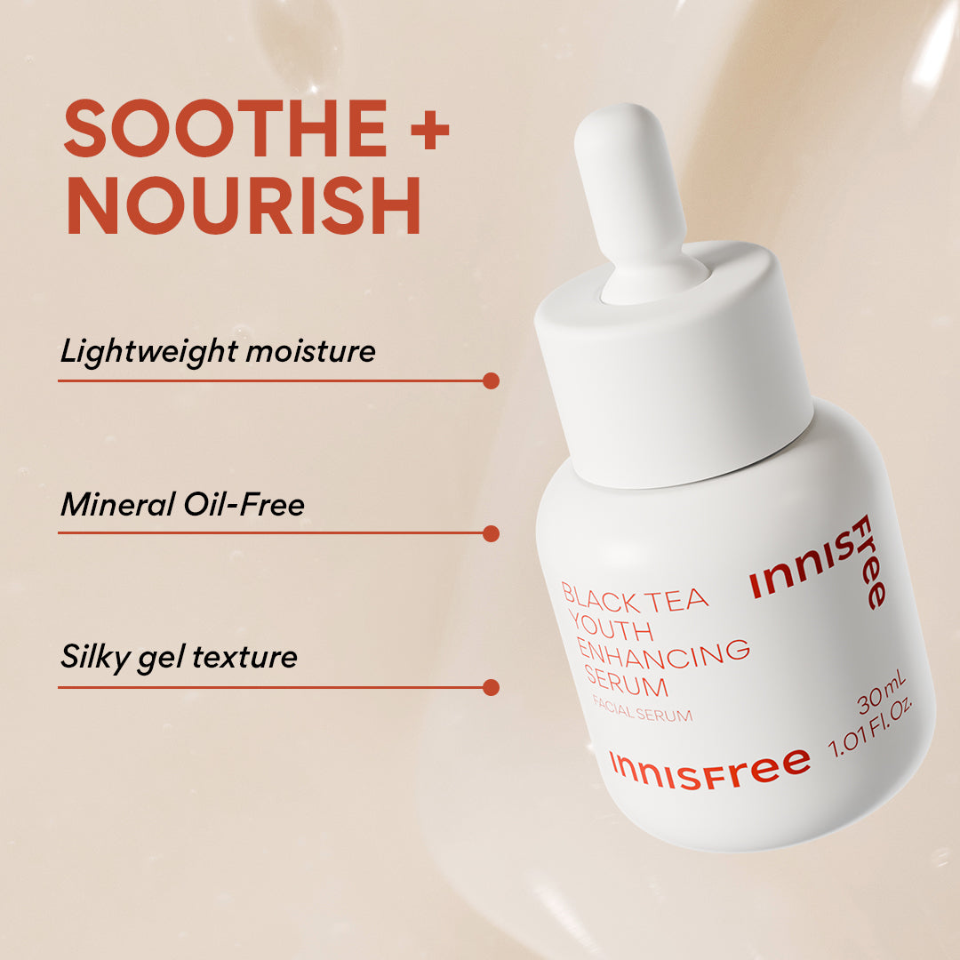 Anti-Aging Black Tea Youth Enhancing Serum for Face - Brightening & Firming Skincare Treatment for Wrinkles & Fine Lines - Perfect for Nighttime Routine & Daily Use