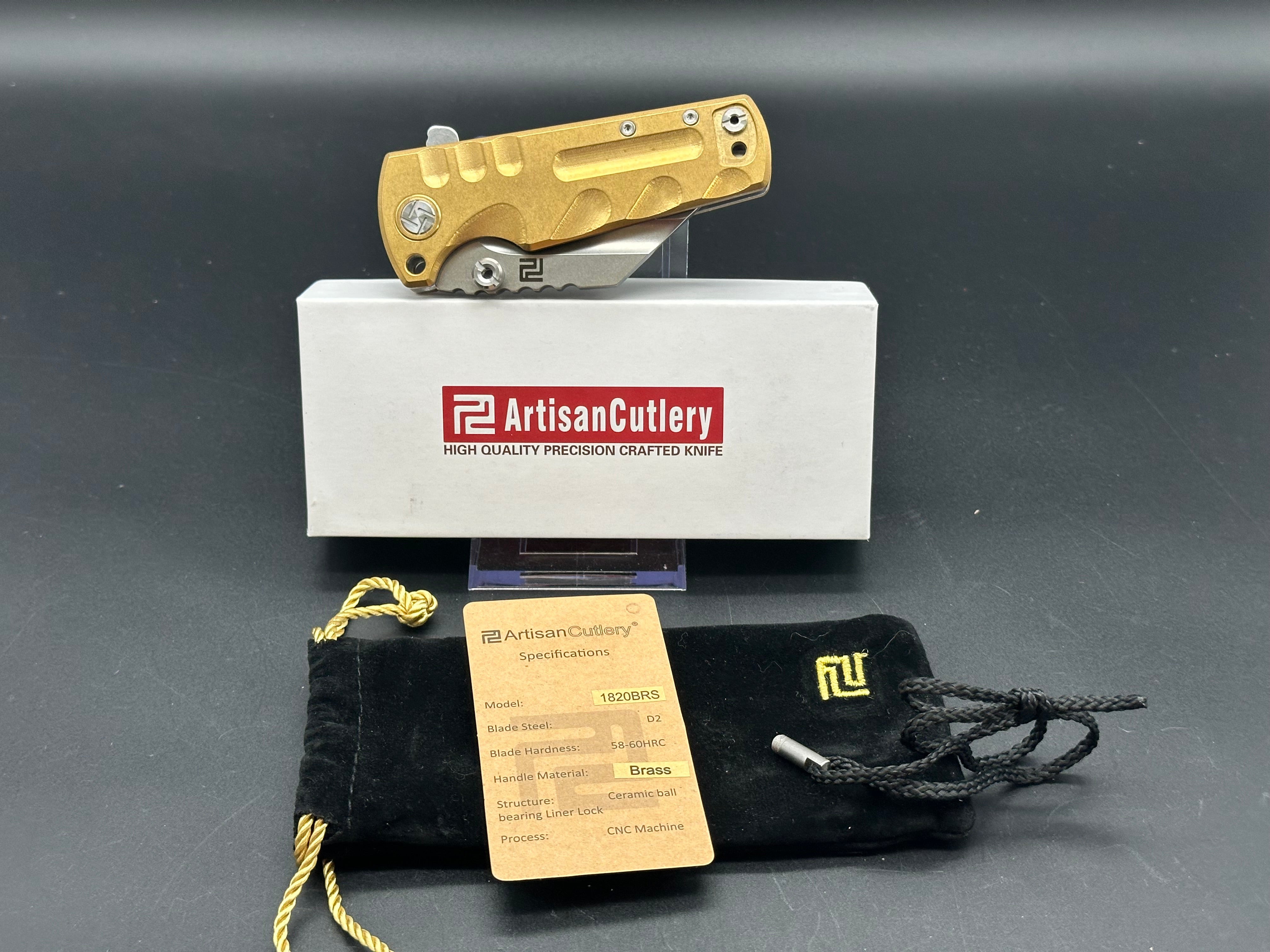 Artisan Cutlery Proponent Mini Brass Pocket Knife - Premium EDC Folding Knife for Outdoor, Camping & Everyday Carry | Perfect for Hiking, Survival & Tactical Use