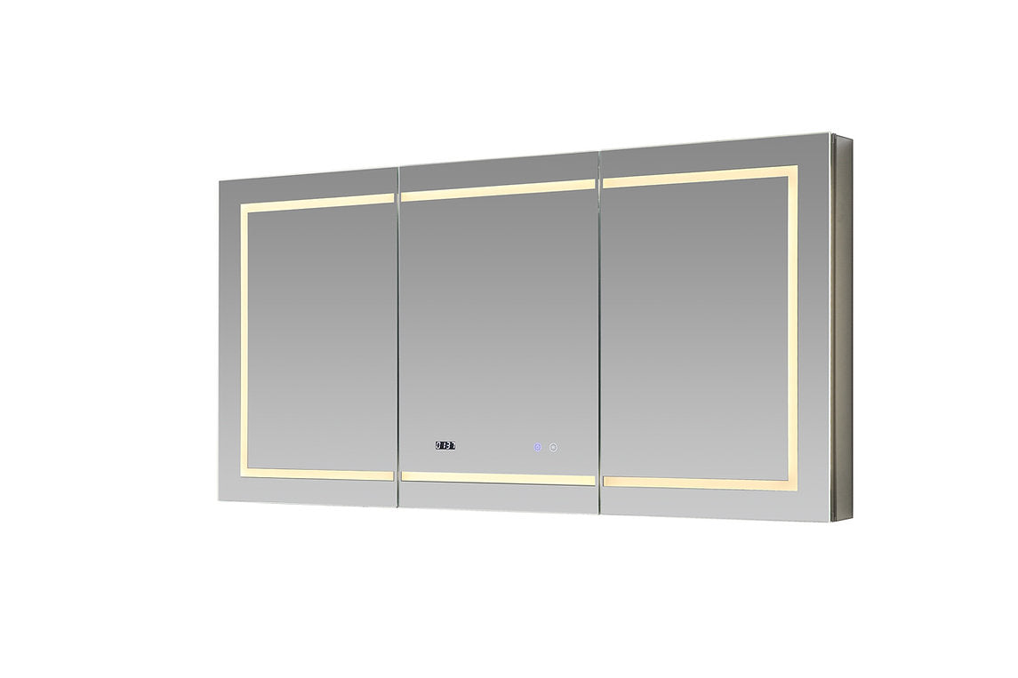 Aquadom Signature Royale 60x36 Inch LED Lighted Triple Door Bathroom Medicine Cabinet - Perfect for Modern Bathrooms, Vanities & Home Decor