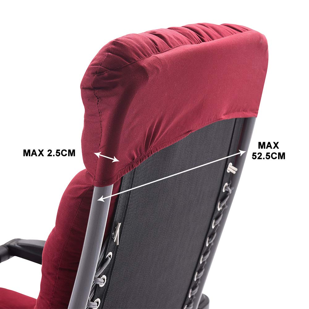 60 Inch Red Lounge Chaise Cushion - Premium Patio Recliner Chair Cushion & Sun Lounger Mattress with Cap - Waterproof & Comfortable for Outdoor, Garden, Indoor, Sofa, Tatami, Car Seat & Bench - Perfect for Poolside, Backyard, Patio & Beach Relaxation