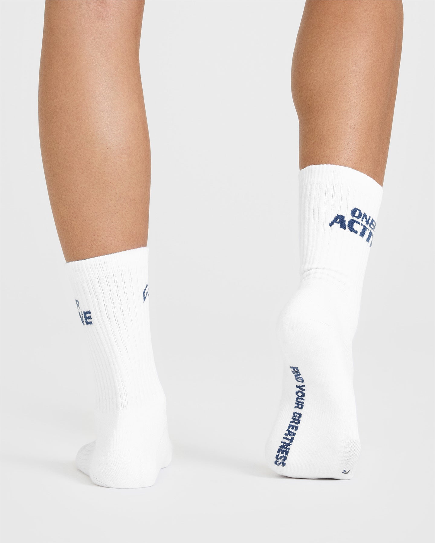 Oner Active Crew Socks 1 Pack - Shadow Blue & White Athletic Socks for Men & Women - Perfect for Running, Gym Workouts & Everyday Comfort