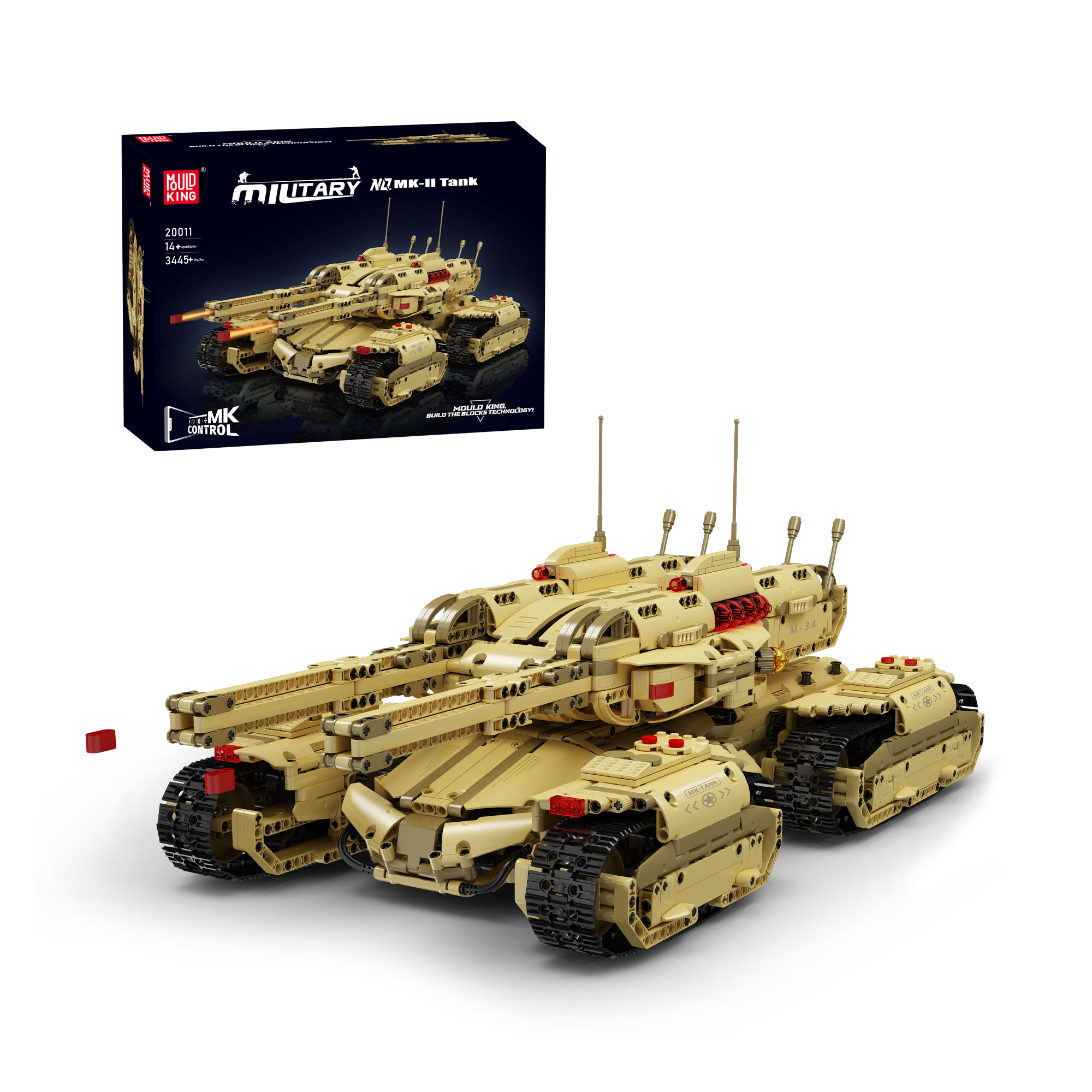 Mould King 20011 Motorized Mammoth Tank Building Set - 3,445 Pieces STEM Construction Toy for Adults & Kids | Perfect for DIY Projects, Collectors & War Vehicle Enthusiasts