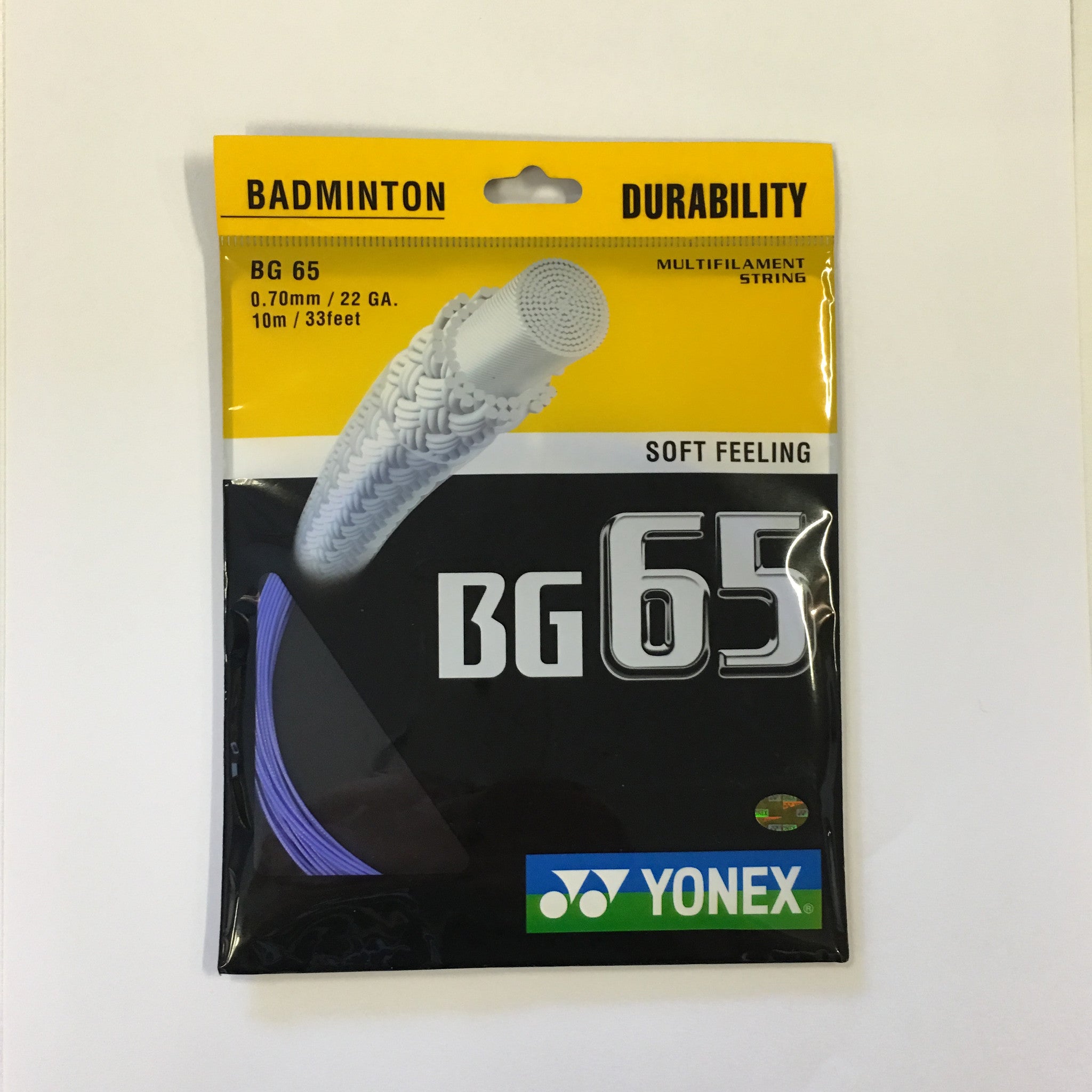 Yonex BG65 Badminton String Set (10m) - High Performance Badminton Racket String for Durability & Control - Perfect for Professional & Recreational Players