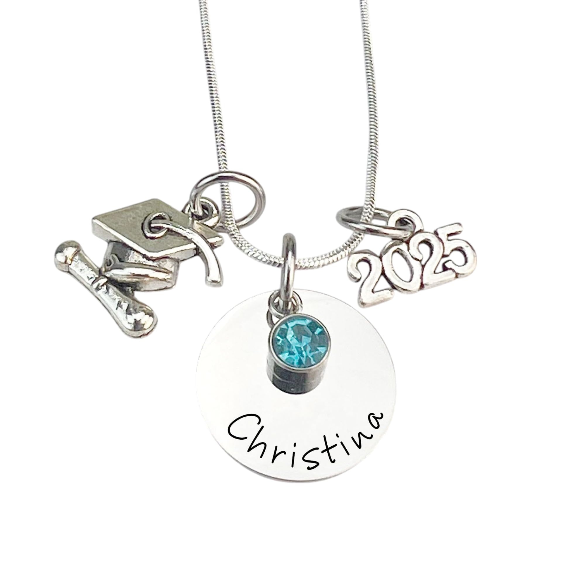 Personalized Graduation Necklace Gift for Class of 2025, 2026 & 2024 - Engraved High School Graduation Jewelry - Perfect for Commencement Ceremony, Senior Year Keepsake & Graduation Party Favors
