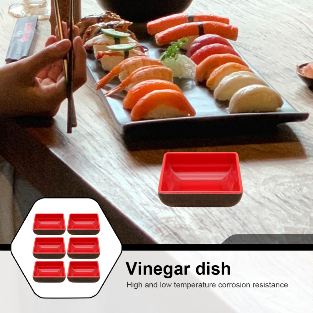 6-Piece Melamine Sauce & Condiment Dish Set - Small Dipping Bowls for Sushi, Soy Sauce, Seasonings - Durable Dinnerware for Restaurants, Home Kitchens & Party Serving