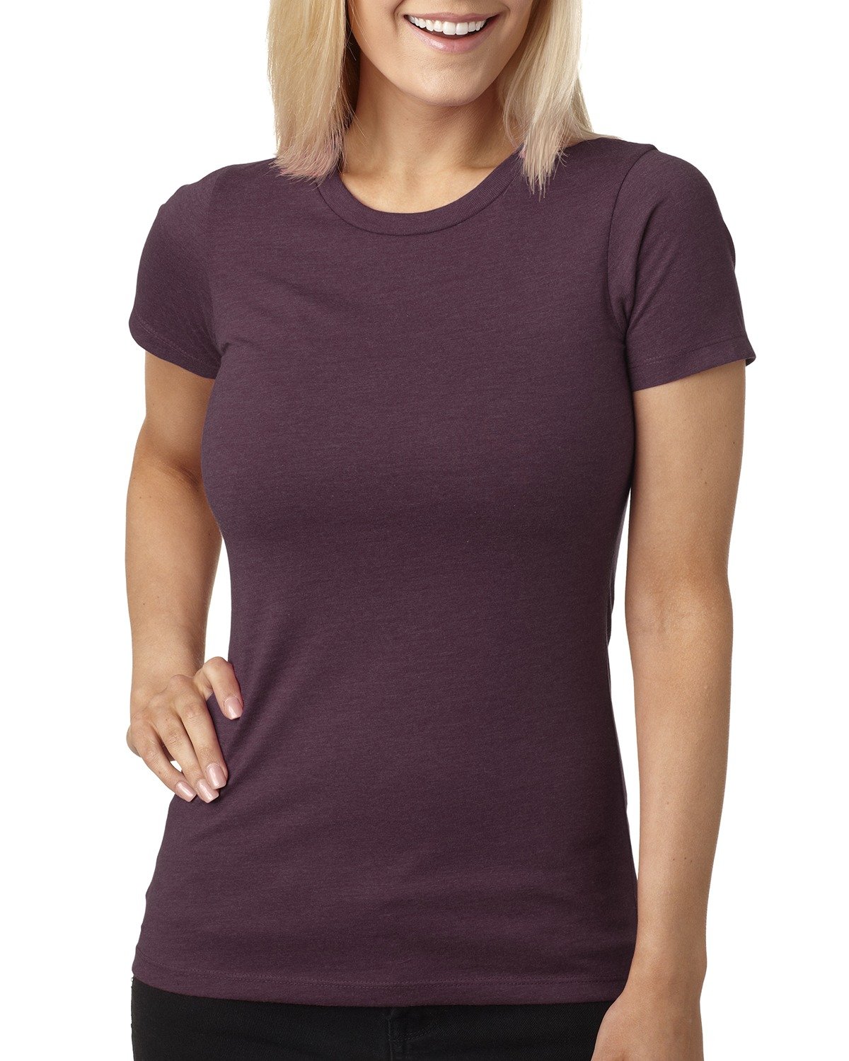 Next Level CVC Crew Neck T-Shirt for Men - Soft Plum Cotton Blend Tee - Comfortable Casual Wear for Everyday & Workout