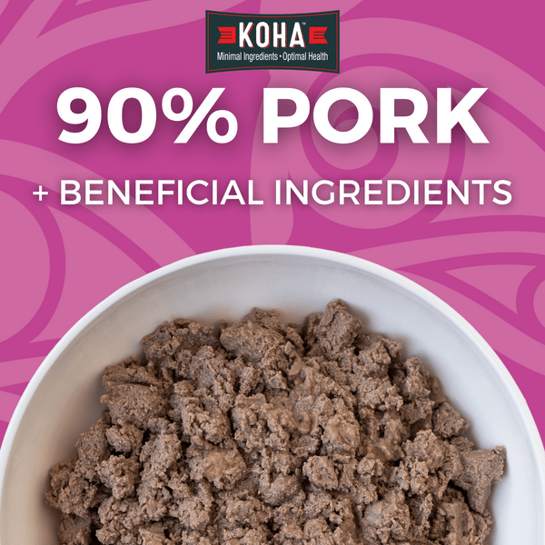 KOHA LID Pork Entrée Canned Dog Food - Grain-Free, Limited Ingredient Diet for Dogs with Sensitive Stomachs - Perfect for Mealtime, Travel & Emergency Pet Food Supply