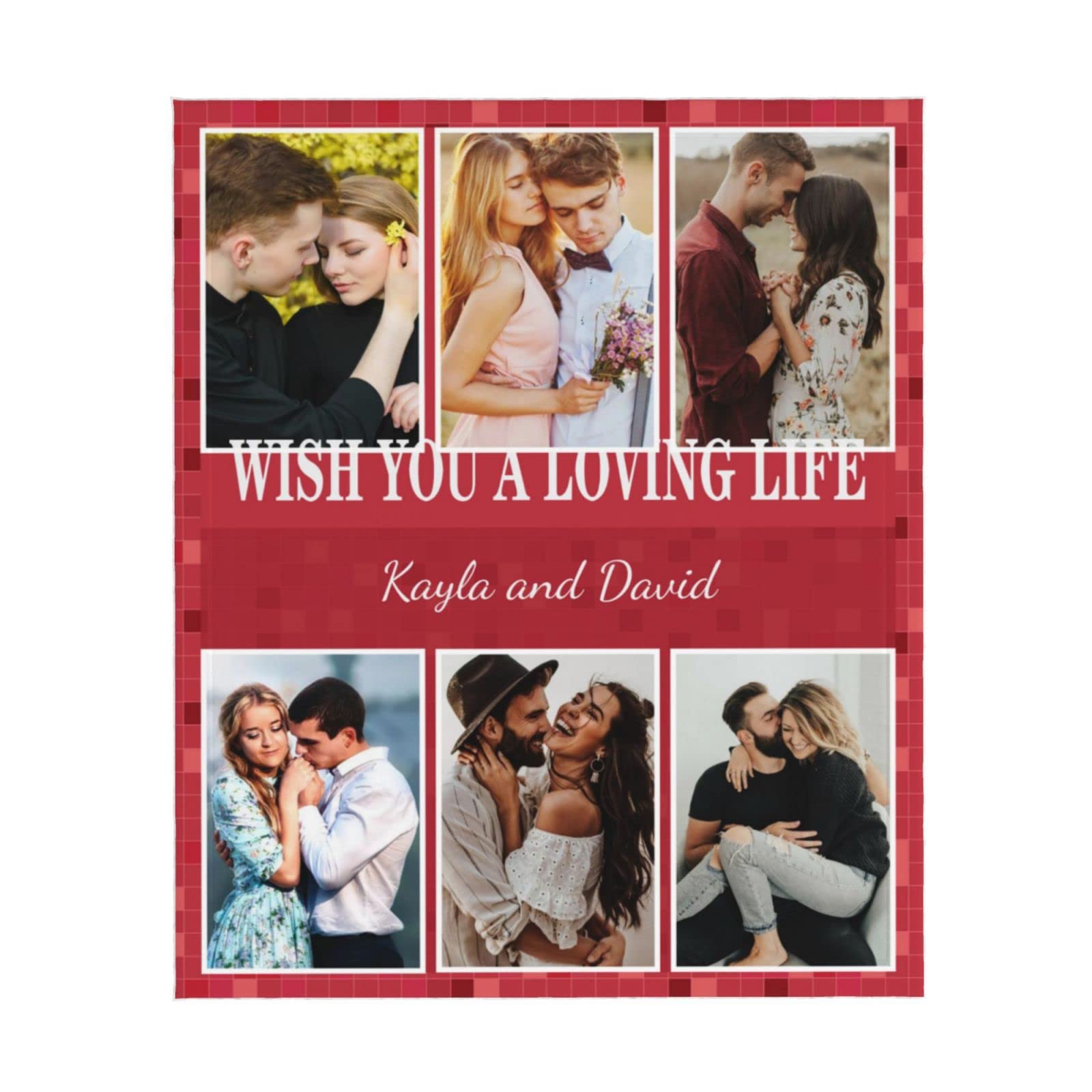 Custom Photo Blanket - Personalized Throw Blanket with 6 Photo Collage, Text & Pictures - Perfect Gift for Birthday, Christmas, Halloween, New Year, Mother's Day, Father's Day & Valentine's Day - Cozy Gift for Adults & Kids - Great for Home Decor, Couch Snuggling & Special Occasions