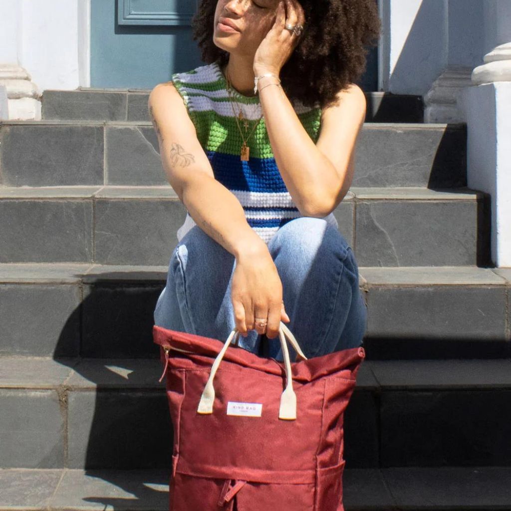 Kind Bags Hackney Medium Backpack - Burgundy Red Laptop Backpack for Work, Travel & College | Water-Resistant Daypack with USB Charging Port