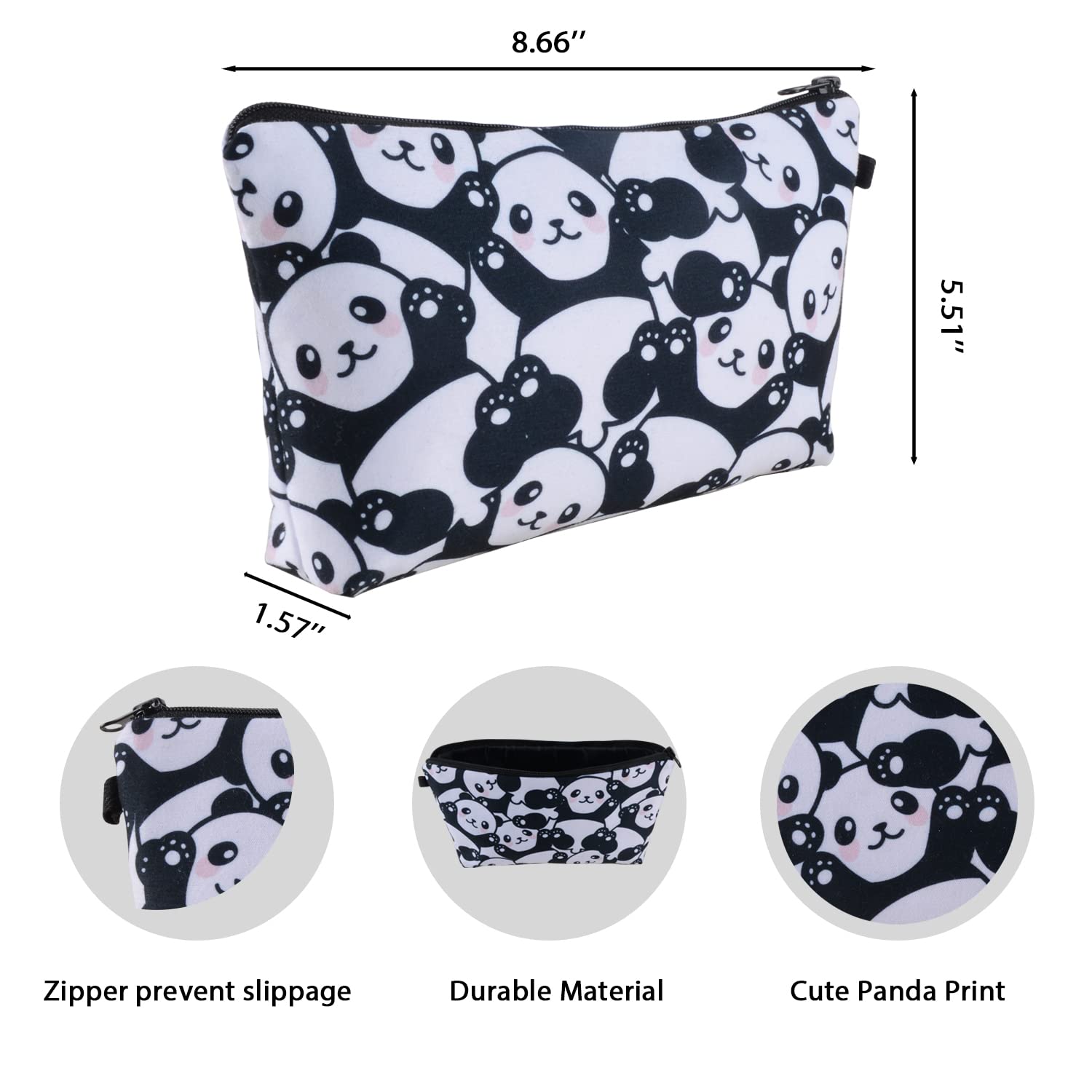 LittleBlueDeer Panda Jewelry Set for Girls - Cute Panda Bear Necklace, Keychain, Makeup Bag & Bracelet Charms | Perfect Birthday Gift for Kids, Teens & Panda Lovers | Great for School, Parties & Everyday Wear