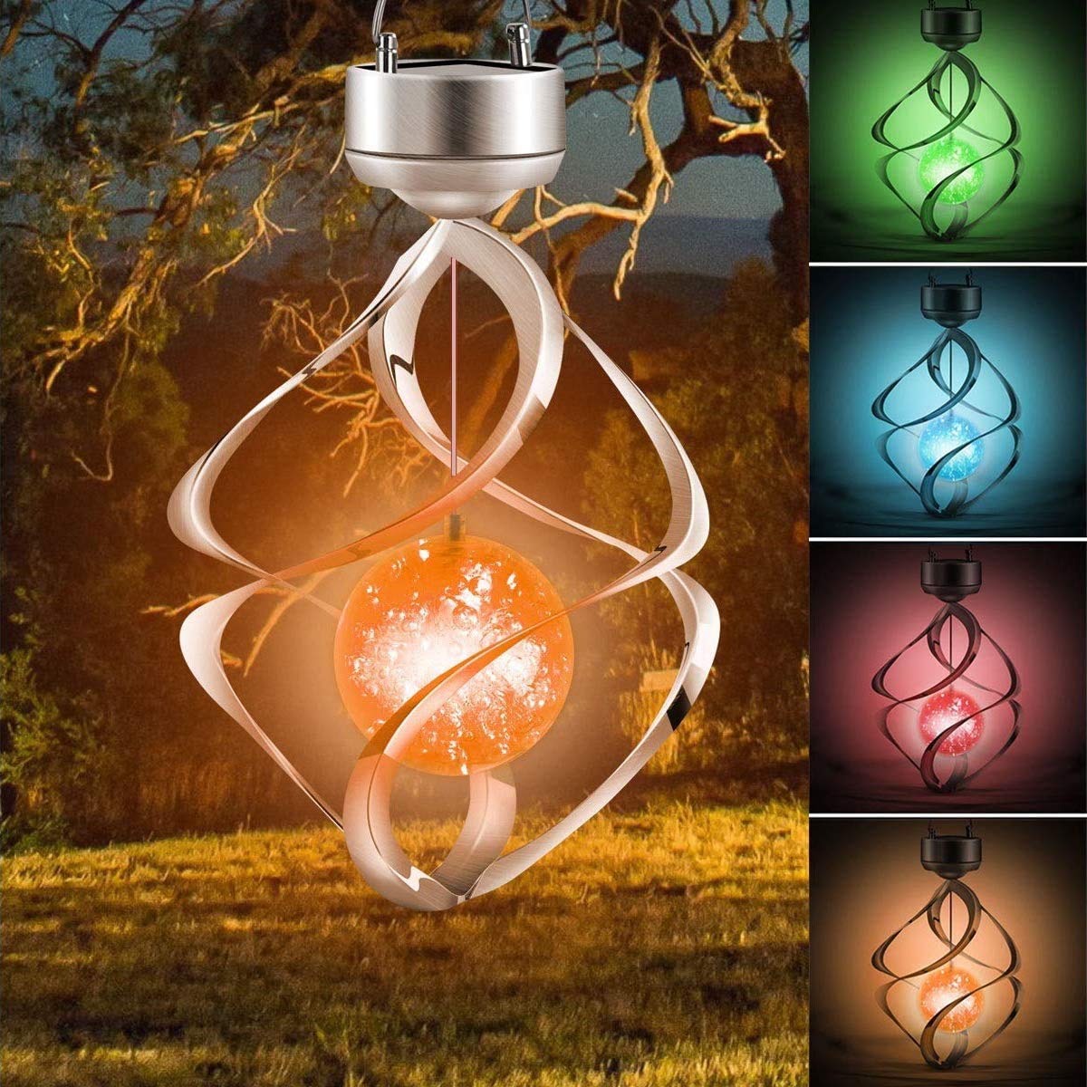 Solar Powered LED Outdoor Lights - Color Changing Hanging Wind Chime Decor for Garden, Patio, Balcony, Lawn | Weatherproof Yard & Landscape Decoration | Perfect Gift for Housewarming & Outdoor Parties