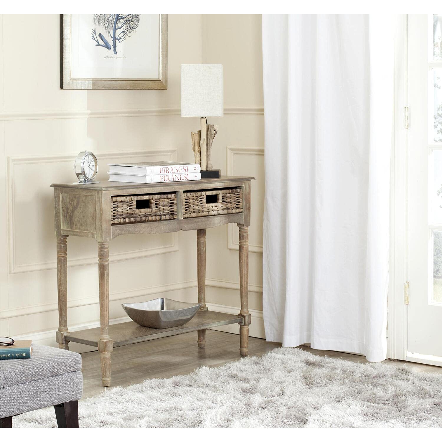 SAFAVIEH American Homes Collection Corbin Brown Console Table - Entryway, Living Room & Hallway Furniture for Home Decor