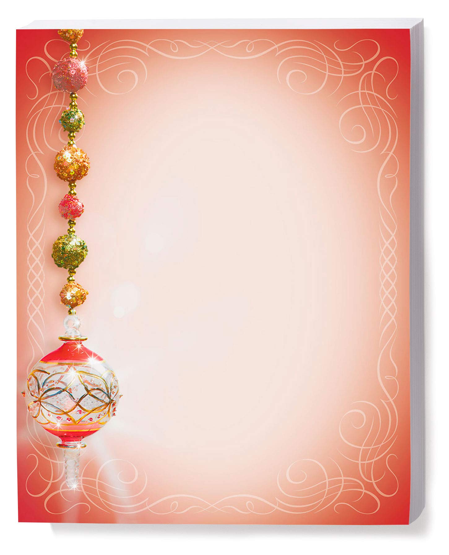Premium Holiday Christmas Stationery Set - 25 Sheets Elegant Winter Themed Border Paper & Letterhead (8.5