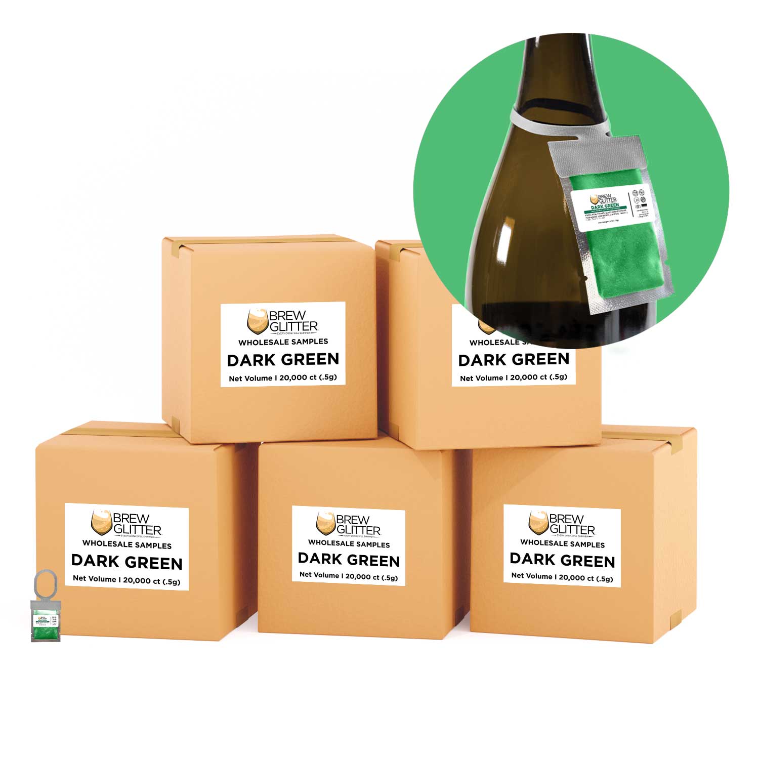 Premium Dark Green Brew Glitter® Necker Scarf - Bulk Wholesale for Coffee Shops, Bars & Breweries - Perfect for Staff Uniforms & Branding Accessories