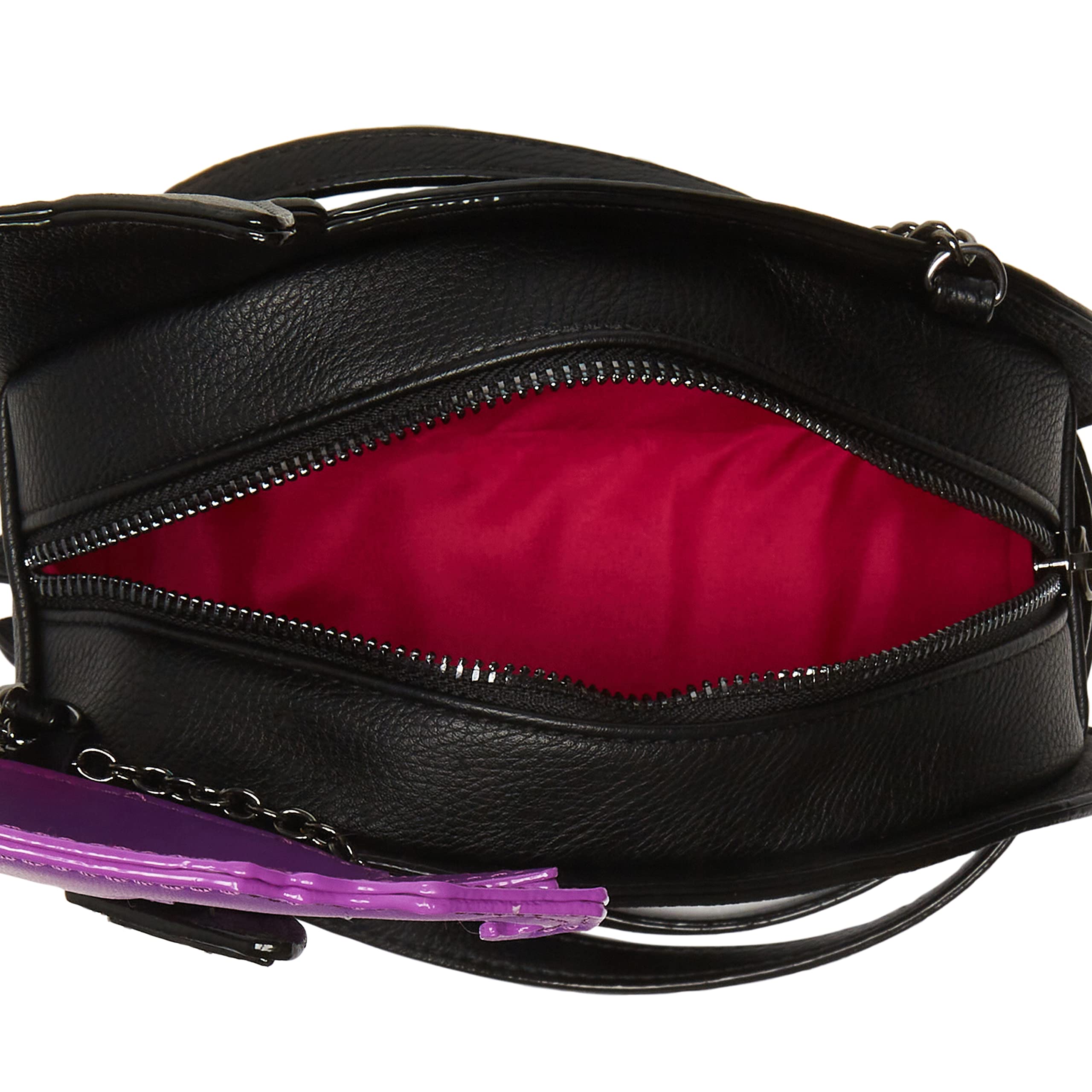Betsey Johnson Black Cat Crossbody Purse with Necklace - Stylish Gothic Handbag for Women, Perfect for Halloween, Parties, and Everyday Fashion