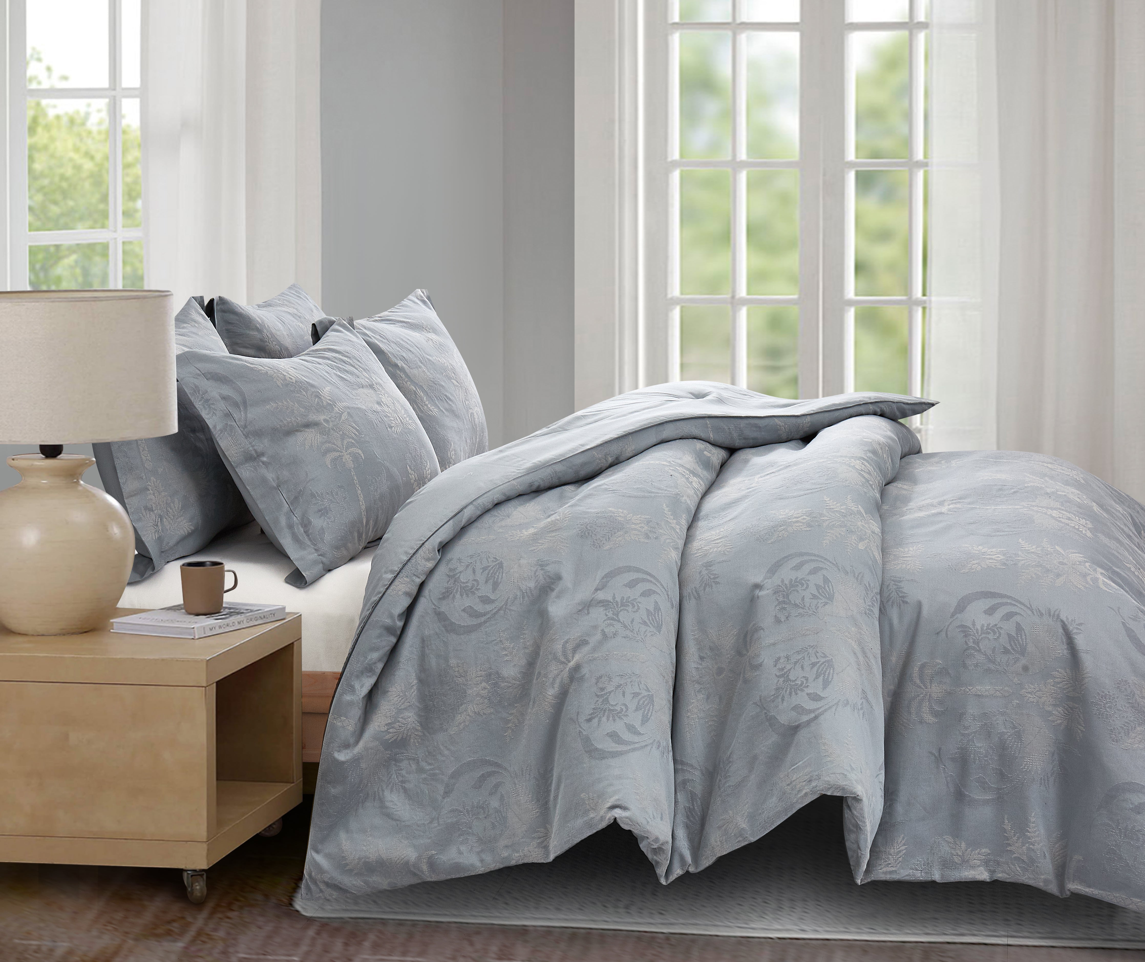 Silvaris Luxury Woven Comforter Set - Queen Size Bedding with Pillow Shams - Soft Breathable Cotton Blend for All Seasons - Perfect for Master Bedroom, Guest Room & Cozy Home Decor