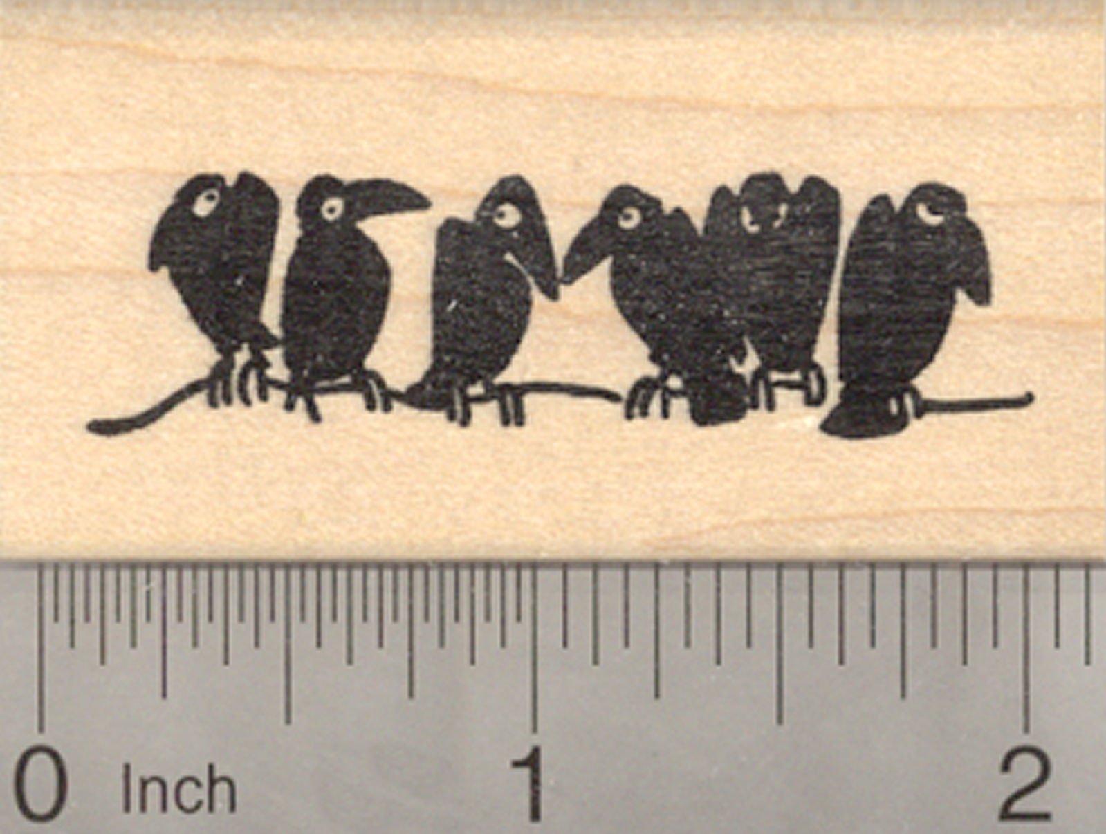 Raven Rubber Stamp - Blackbird & Crow Design with Birds on a Wire - Perfect for Scrapbooking, Card Making, and DIY Craft Projects