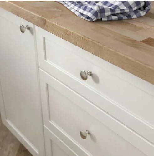 25 Pack Brushed Satin Nickel Cabinet Knobs - 30mm Round Drawer Pulls for Kitchen, Bathroom, Closet & Cupboard Doors | Durable Hardware for Home Renovation & Furniture Upgrade