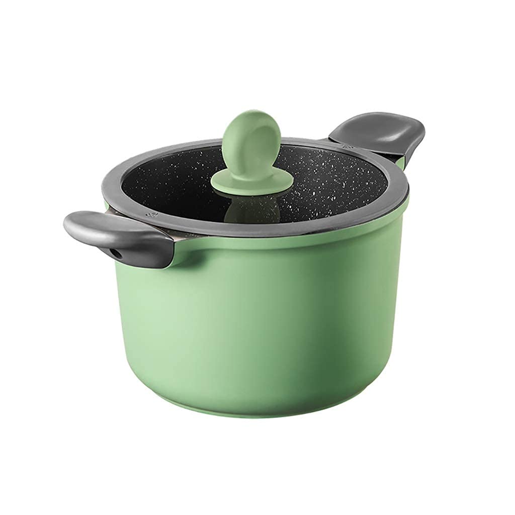 Nonstick Ceramic Aluminum Alloy Pasta Pot & Saucepan - Green Kitchen Cookware for Pasta, Soup & Cooking | Perfect for Home Kitchens & Restaurant Use