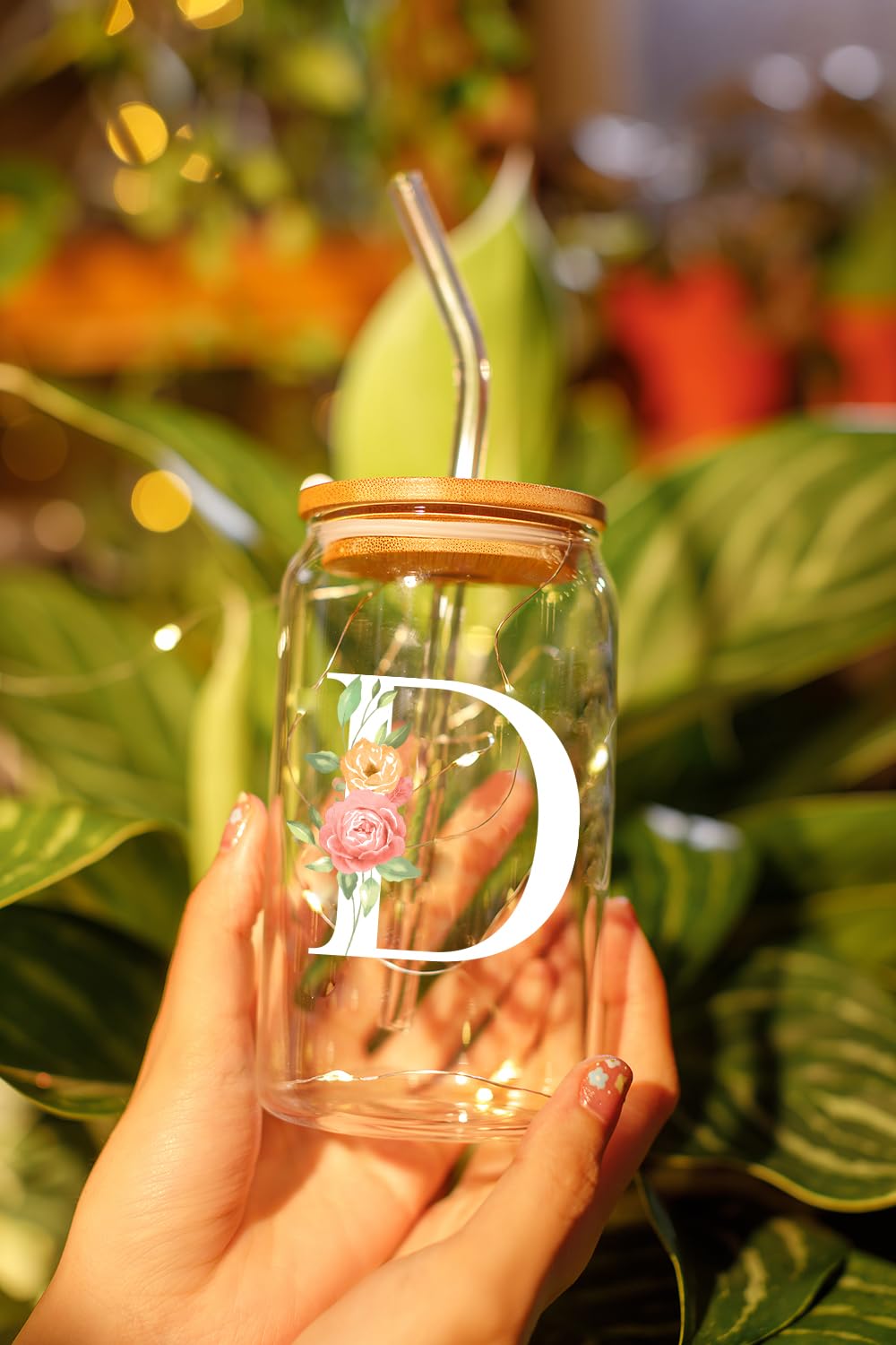 Personalized Monogrammed Gifts for Women - Custom Engraved 16oz Coffee Glass - Birthday, Galentine's Day, Friendship Gifts for Her - Perfect for Home, Office & Gift Giving Occasions