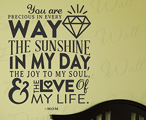 Mom Mother Baby Kids Nursery Wall Decal - 'You Are Precious' Vinyl Lettering Art Quote Sticker for Infant Room Decor | Perfect for Nursery, Bedroom & Playroom Decorations