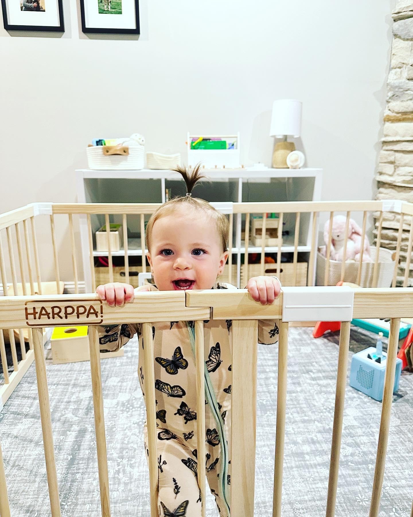 HARPPA Baby Safety Gate & Playpen - 56x56x24 Inches Play Yard Fence for Babies & Toddlers - Indoor/Outdoor Play Area Protection for Home, Stairs, and Doorways