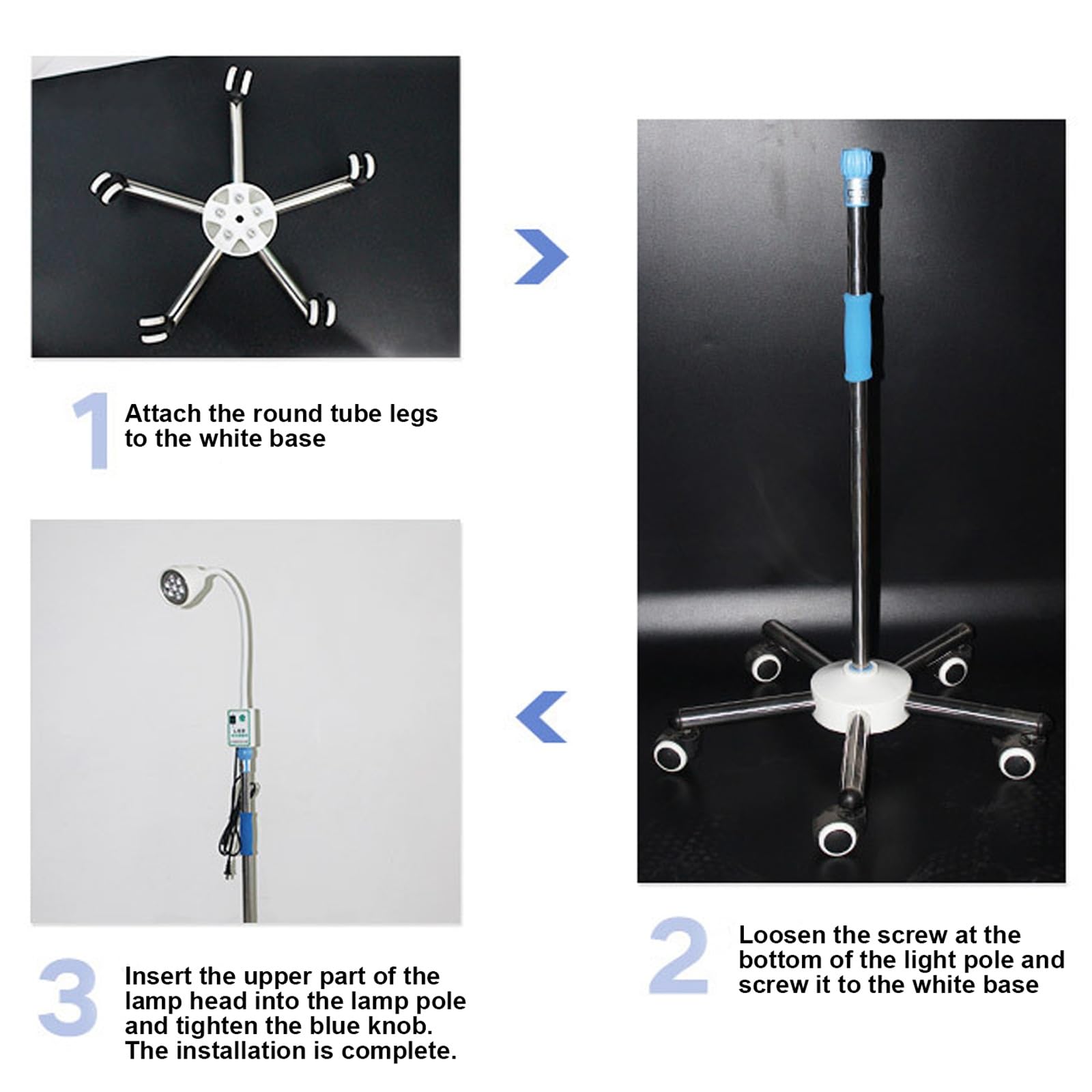 Shadowless LED Medical Exam Light with Adjustable Gooseneck & Mobile Base - Floor Standing Surgical Lamp for Gynecology, Ophthalmology & Tattoo Studios - Perfect for Clinics, Hospitals & Medical Offices