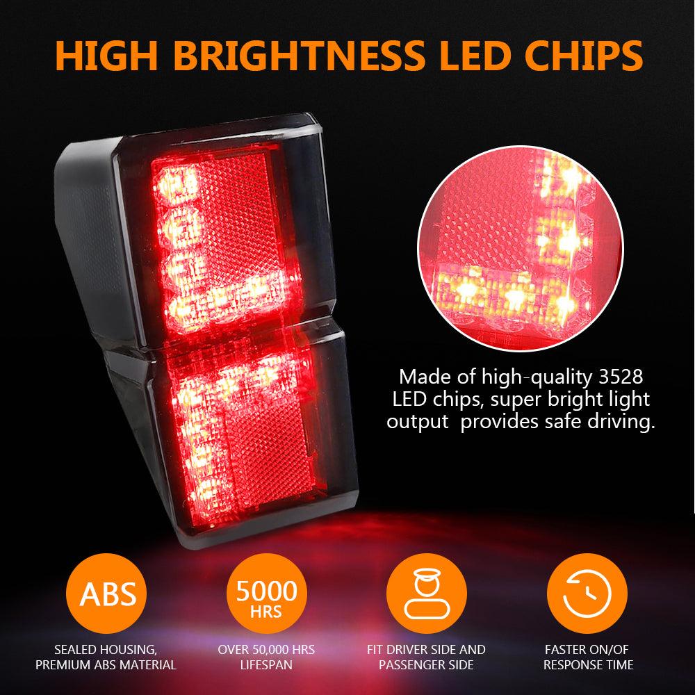 2-Pack Smoked LED Tail Lights - Rear Brake Stop Running Lamps for Polaris Ranger 1000 (2018-2022 Models) - Direct Replacement for OEM #2413766 - Perfect for Off-Roading, Night Driving & Enhanced Safety