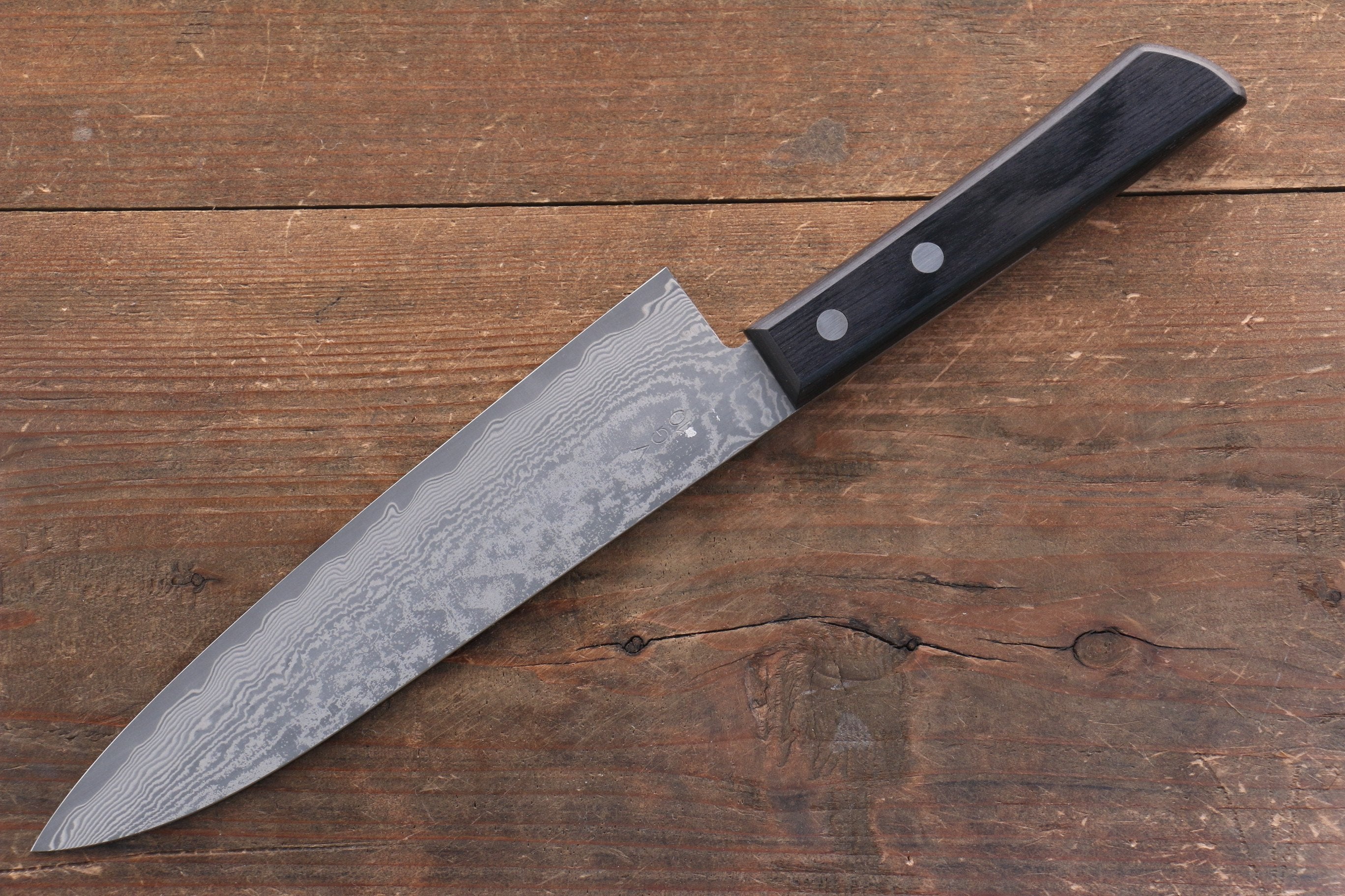 Premium Nao Yamamoto VG10 Black Damascus Gyuto Chef Knife 180mm - Japanese High Carbon Stainless Steel Blade with Black Pakka Wood Handle - Perfect for Sushi, Meat Slicing & Professional Cooking