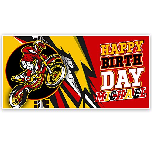 Custom Dirt Bike Birthday Banner - Personalized Motorcycle Party Decoration for Kids & Adults - Perfect for Birthday Celebrations, Themed Parties & Special Events