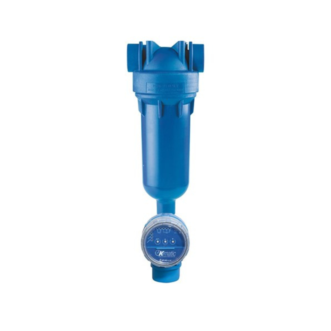 Atlas Filtri Hydra 10 Blue Self-Cleaning Sediment Water Pre-Filter with Kmatic Automatic Valve - Whole House Water Filtration System for Clean Drinking & Shower Water
