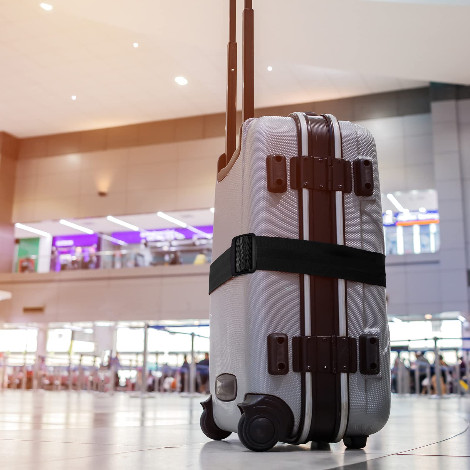 Adjustable Luggage Straps with Buckle - 4Pcs Rose Red - Travel Packing Accessories for Suitcases & Bags