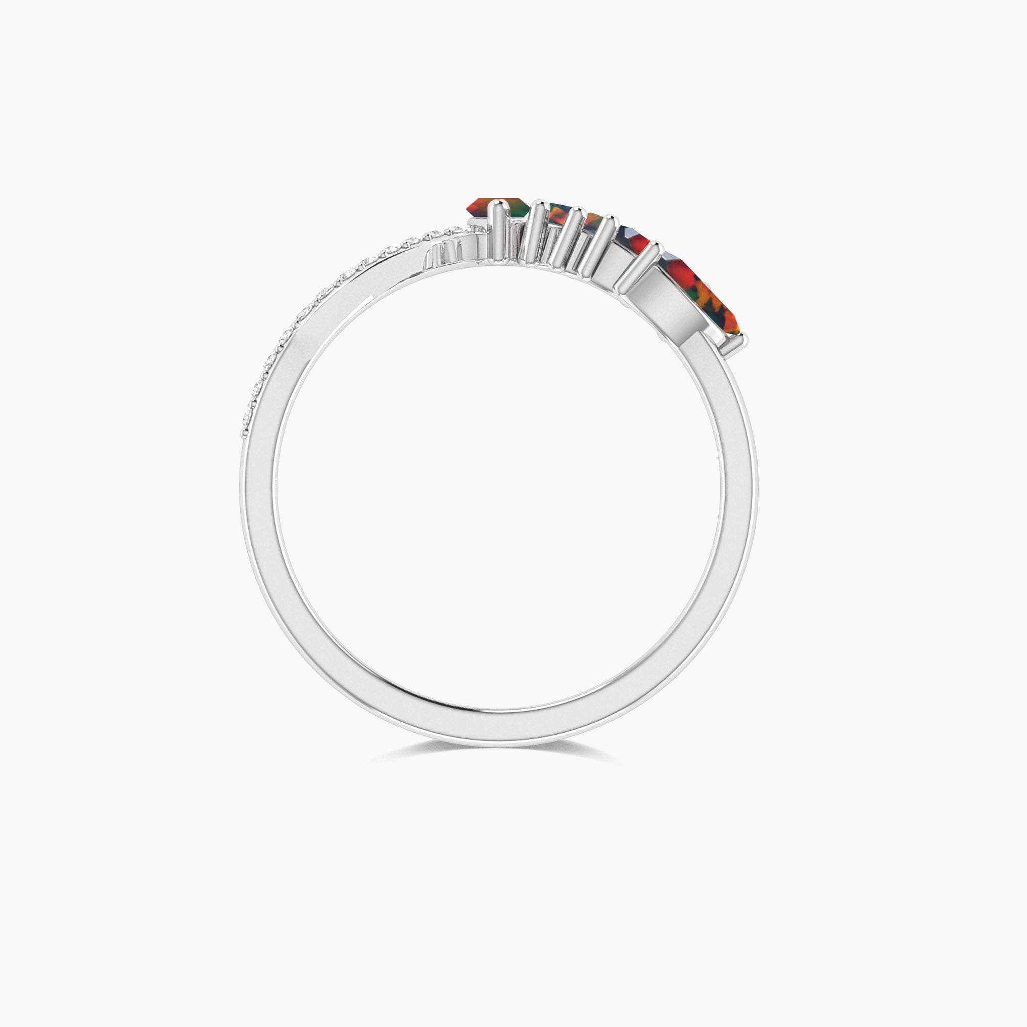 Handcrafted Black Fire Ethiopian Opal Marquise Shape Ring for Women - Elegant Jewelry Gift for Wedding, Anniversary & Special Occasions