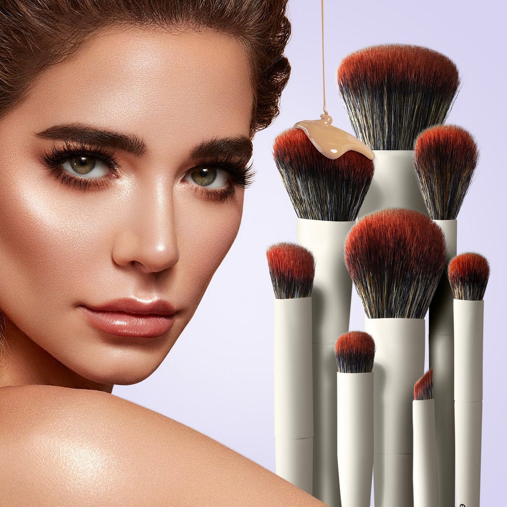 MUA Pro Series 18 Piece Makeup Brush Set - Professional Cosmetic Brushes for Foundation, Blending, Eyeshadow & More - Perfect for Makeup Artists & Beginners (Ivory)