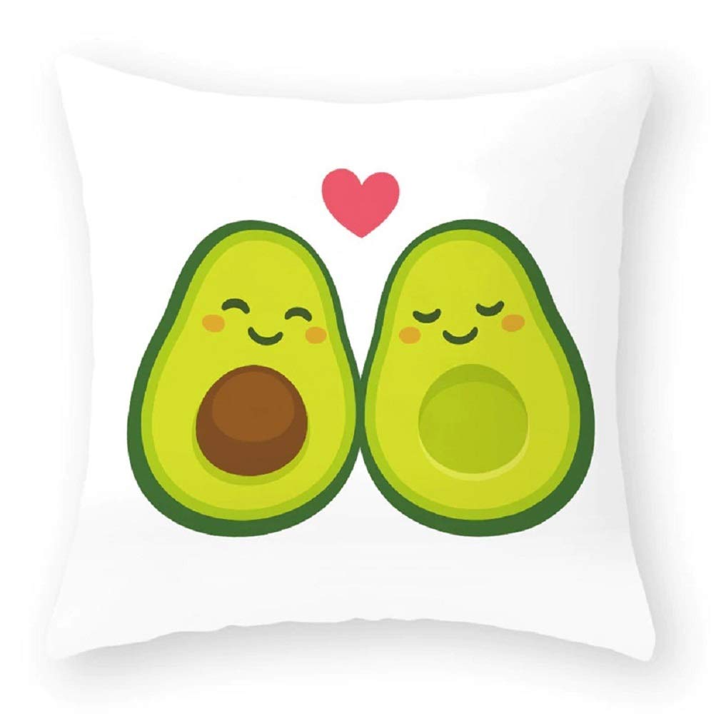 Avocado Throw Pillow Covers - Cute Love Heart & Letter Design, Set of 2 - Perfect for Bedroom Decor, Sofa Cushions, and Valentine's Day Gifts