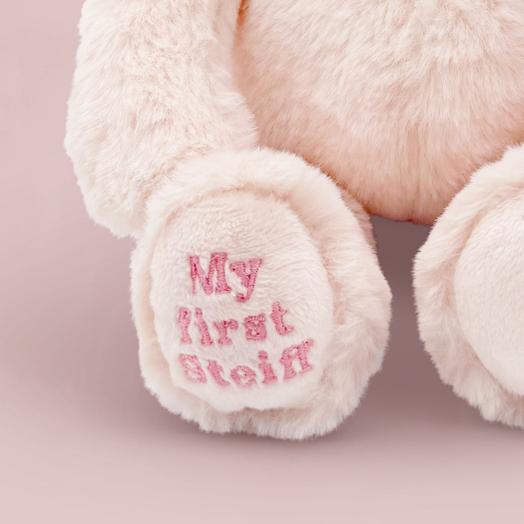 Steiff My First Steiff Hoppie Pink Rabbit Plush Toy - Soft Stuffed Animal for Babies & Toddlers | Perfect Nursery Gift, First Birthday Present & Cuddly Companion