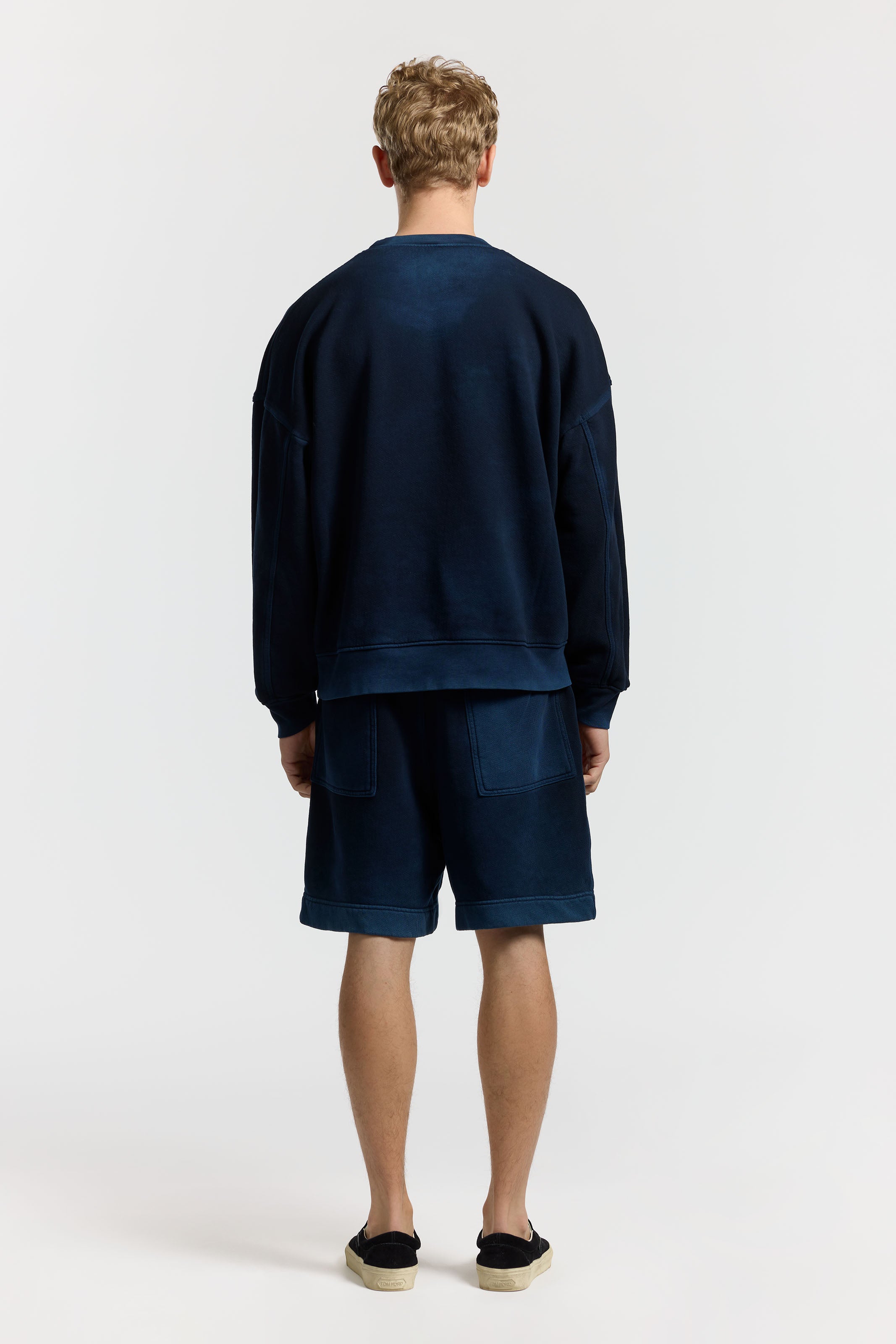 Boston Vintage Navy Crewneck Sweatshirt - Men's Casual Pullover for Streetwear & Everyday Comfort