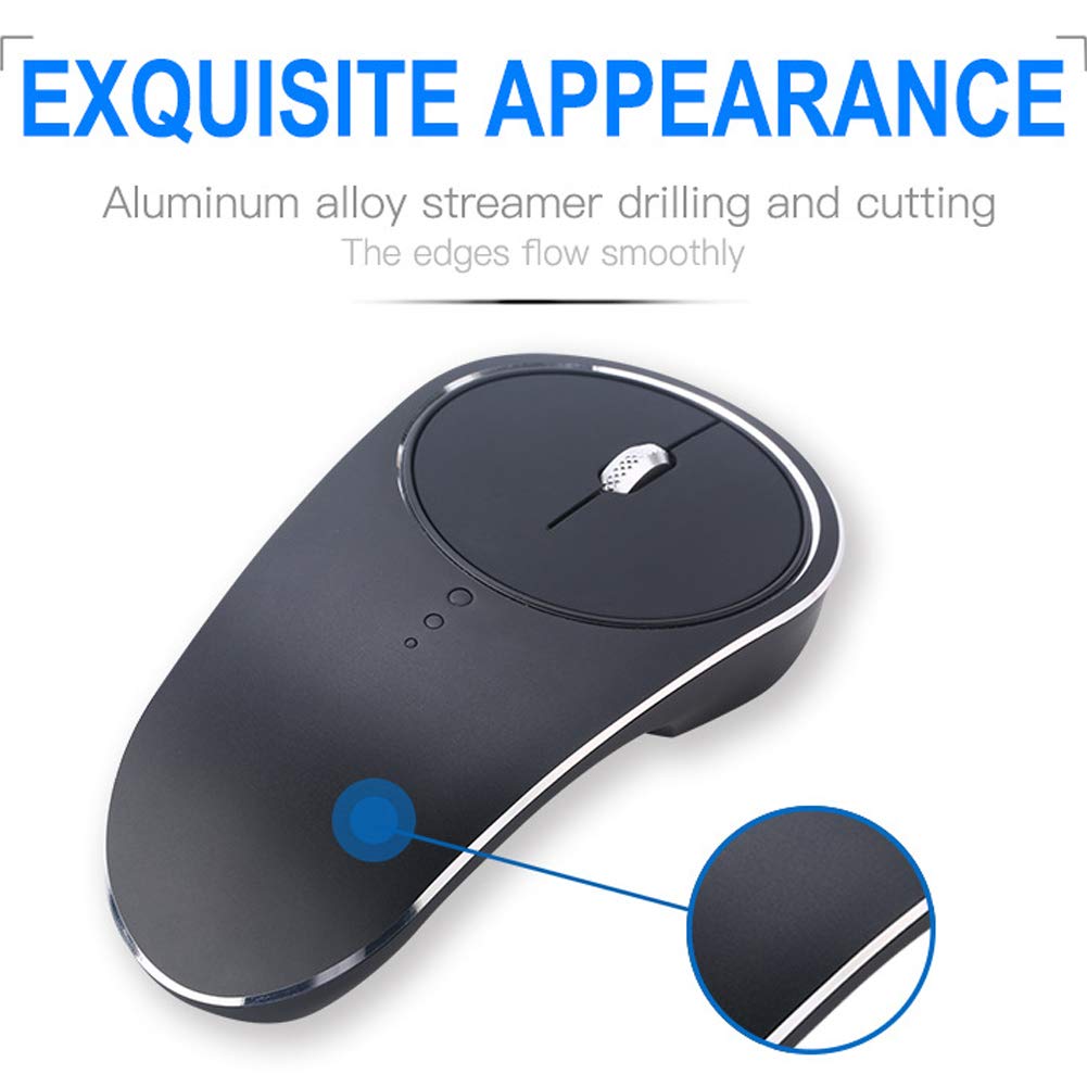 Wireless Rechargeable Silent Mouse 2.4G USB Optical Mouse for Laptop, PC, Desktop - Ergonomic Office Mouse with USB Receiver for Quiet Work, Gaming & Home Use