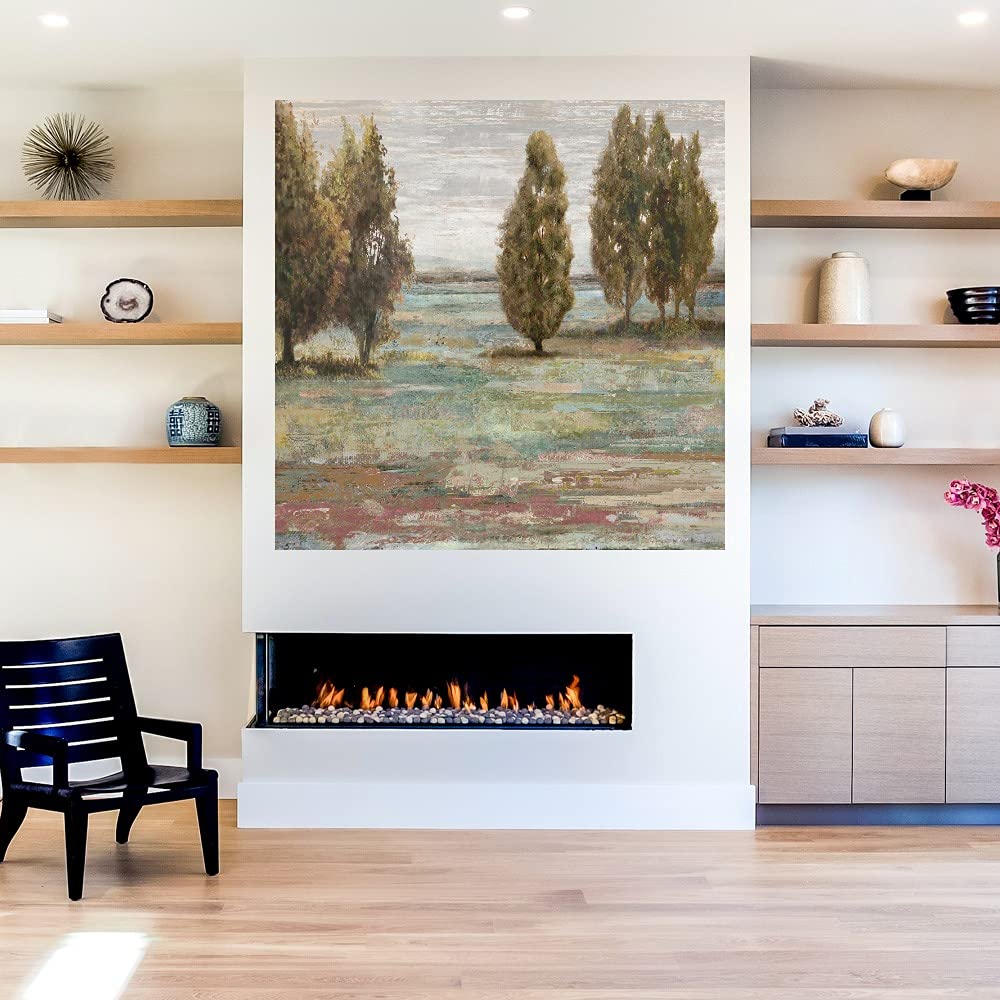 Paul Duncan Prairie Grove II Fine Art Canvas Wall Decor - 22x22 Inch Ready to Hang Painting for Living Room, Bedroom, Office - Modern Abstract Artwork for Home & Office Decor