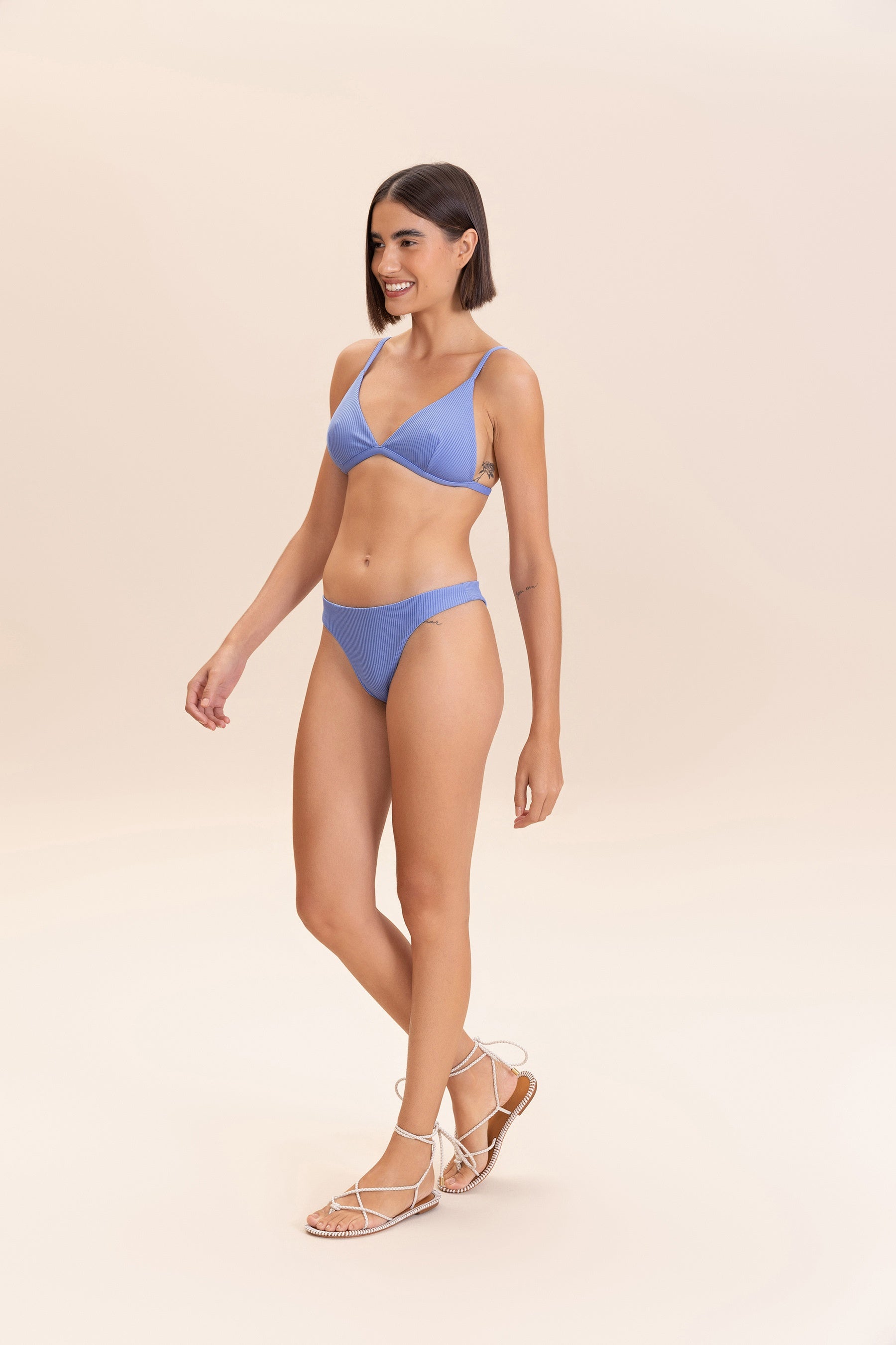 Sexy High Waist Glossy Rib Bikini Bottom - Women's Swimwear for Beach, Pool & Summer Vacations