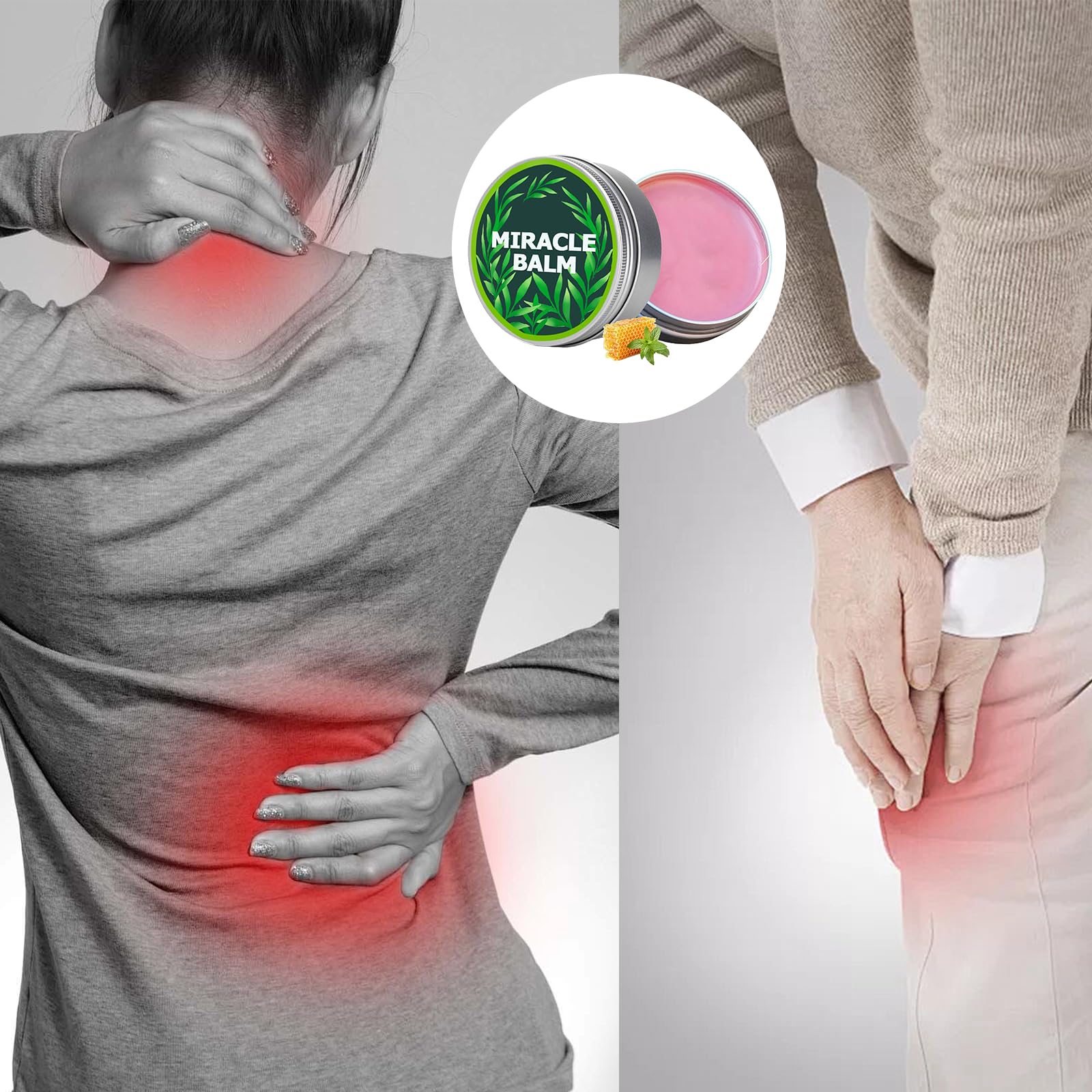Miracle Balm - Joint Soothing Cream for Back Pain Relief, Leg & Foot Comfort - Natural Muscle Relaxation for Athletes & Seniors - Perfect for Post-Workout Recovery & Daily Comfort (1 oz)