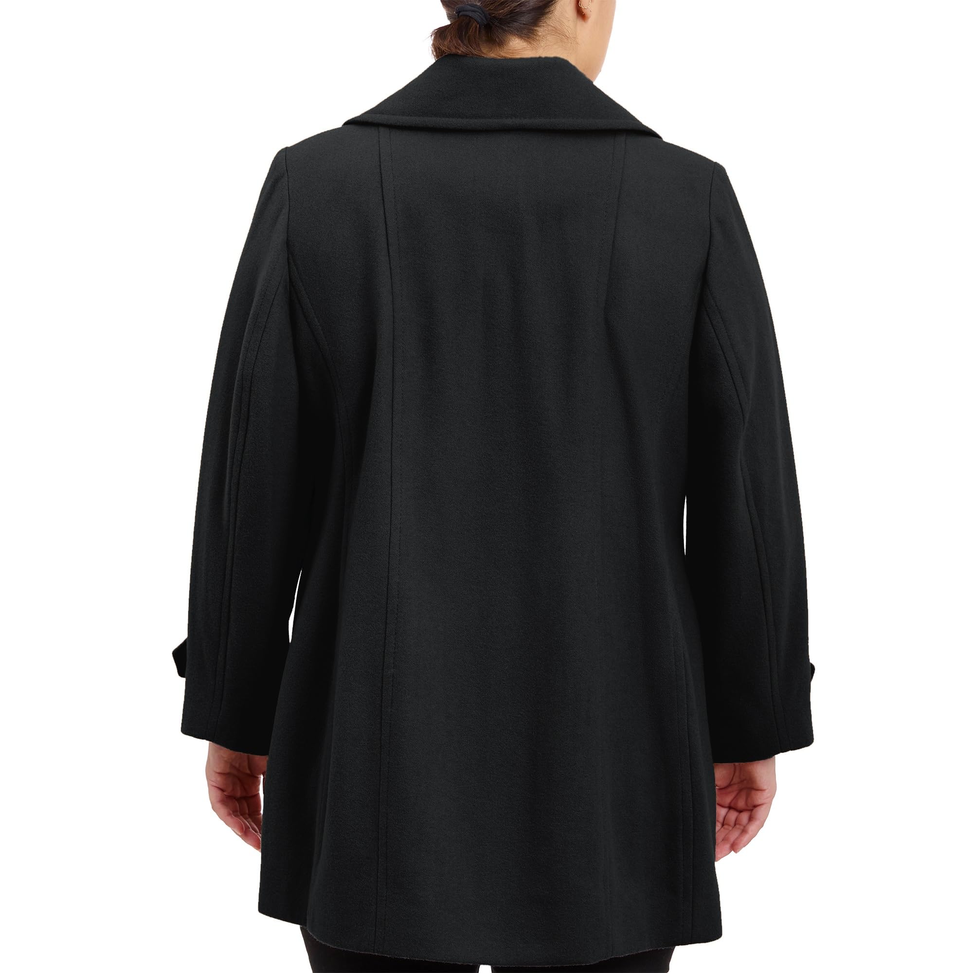 Anne Klein Women's Classic Double Breasted Wool Coat - Plus Size Winter Trench Coat for Office, Business & Formal Occasions