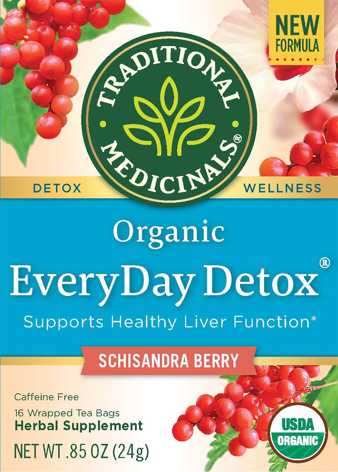 Organic Schisandra Berry Herbal Tea for Liver Detox & Health Support | Traditional Medicinals Everyday Detox Tea | 16 Tea Bags | Perfect for Daily Wellness & Cleansing Routine
